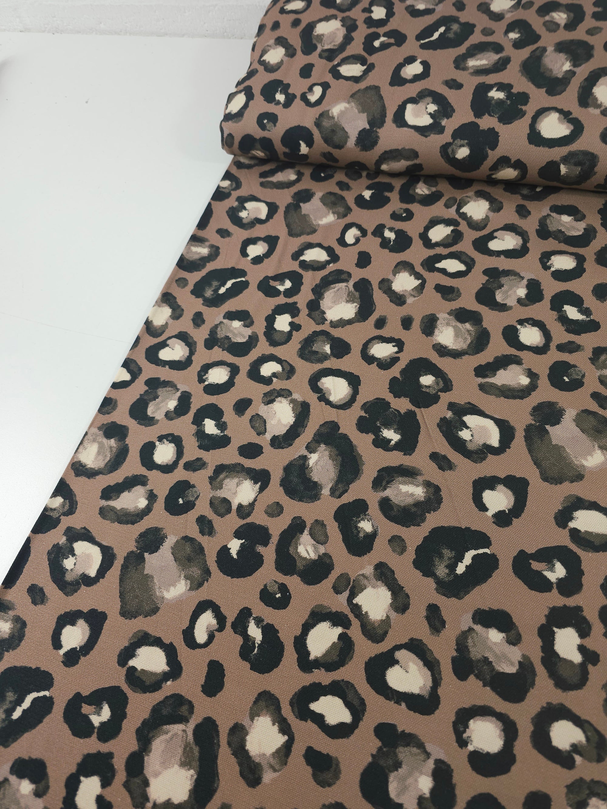 Mocha Leopard Lightweight Canvas Cotton