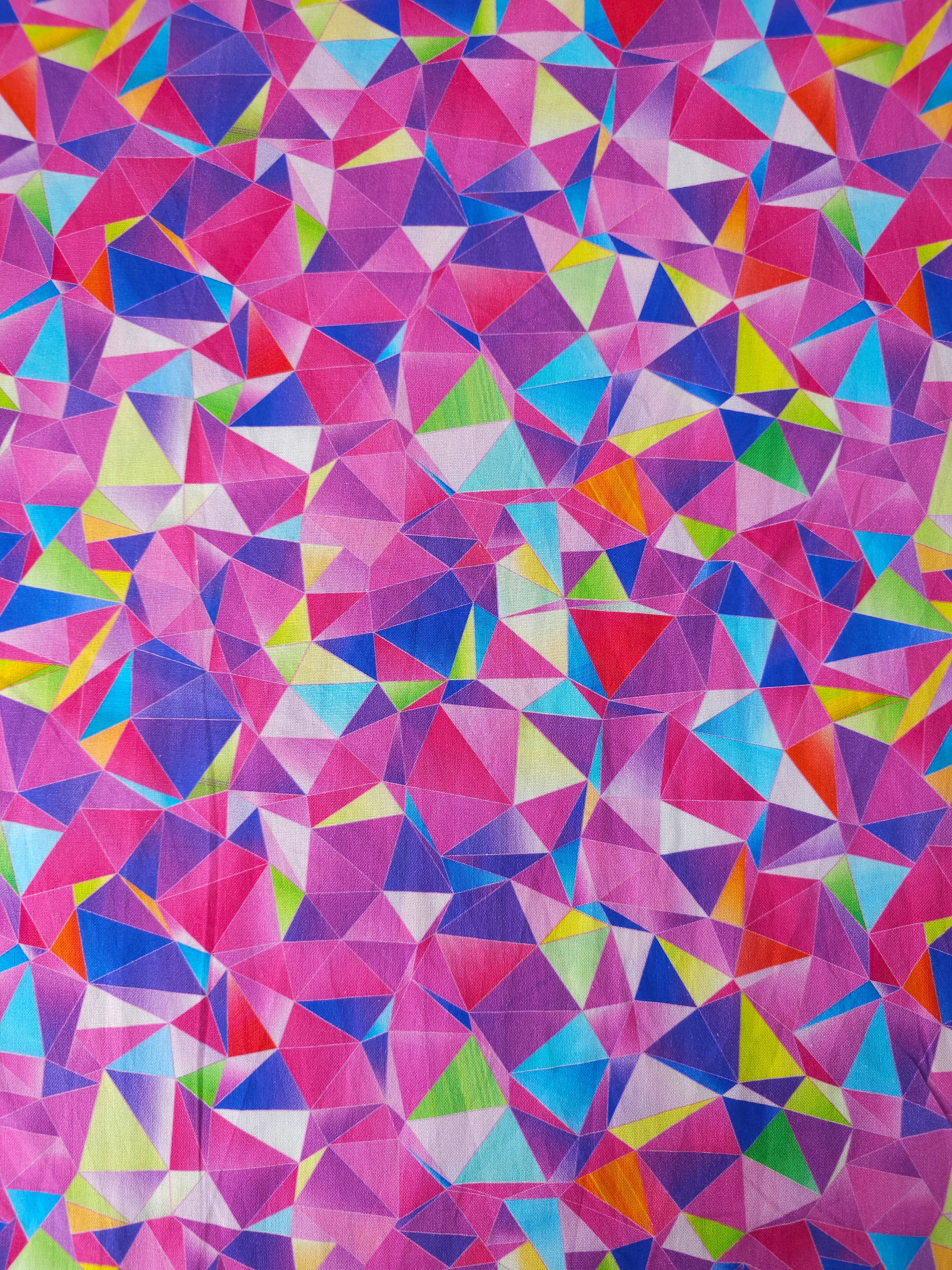 Purple Multicolour Geometric Triangle 100% Cotton