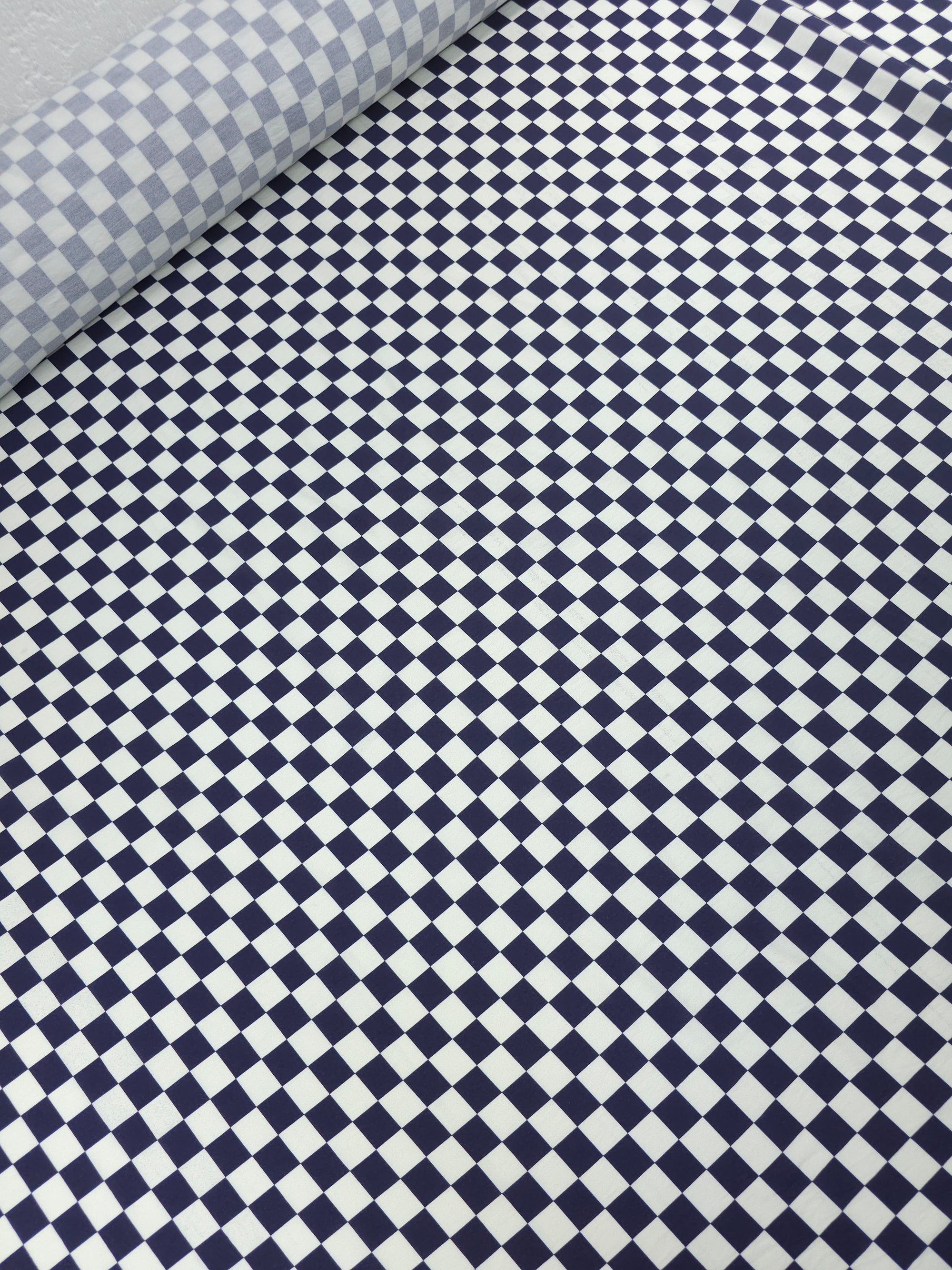 Dark Purple/Ivory Checkerboard Modal Viscose