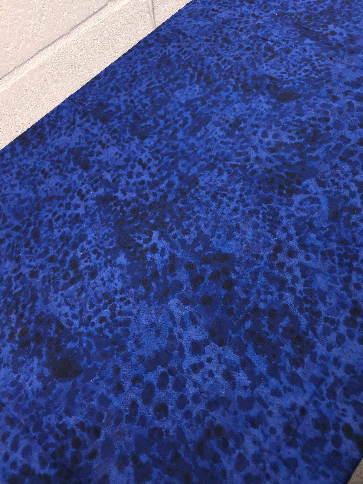 Inky Blue Leopard Splodge Fine Double Gauze