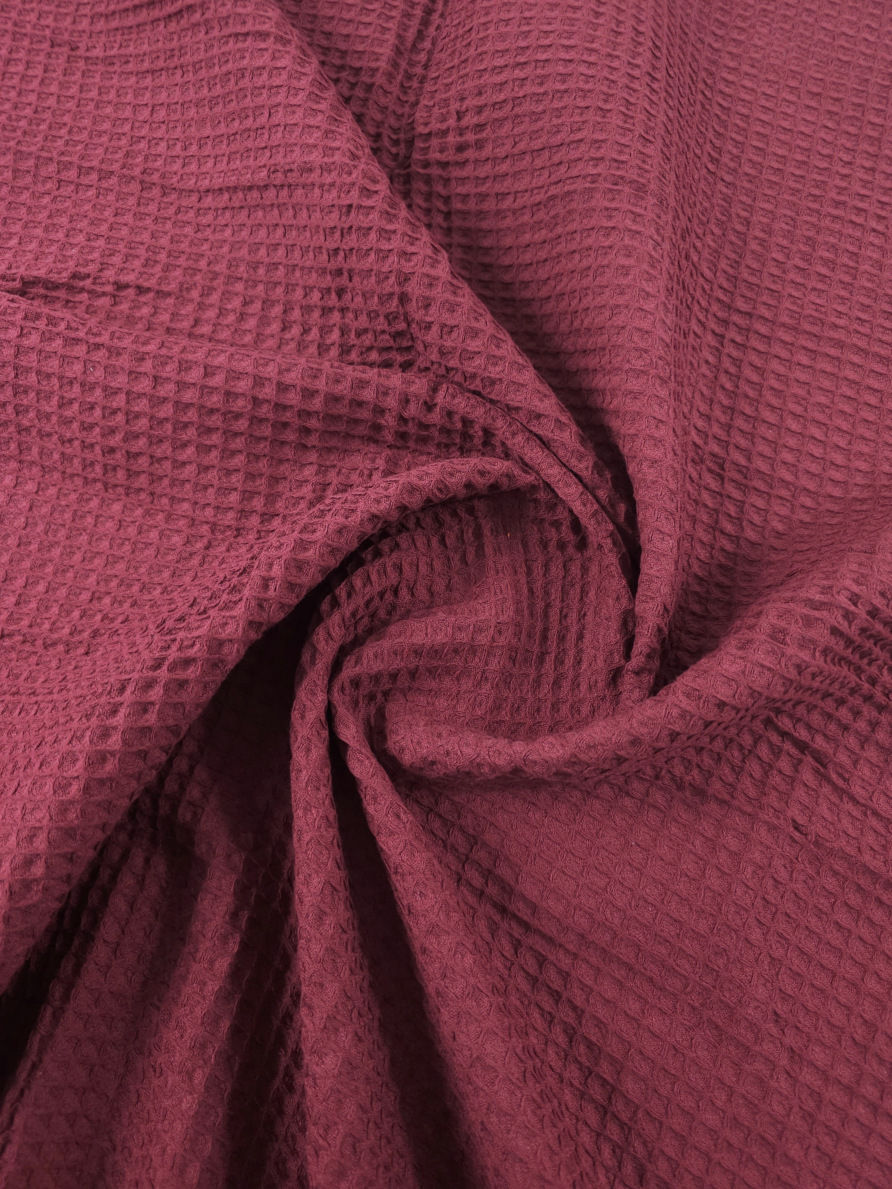 Burgundy Waffle Cotton *EXTRA WIDE*