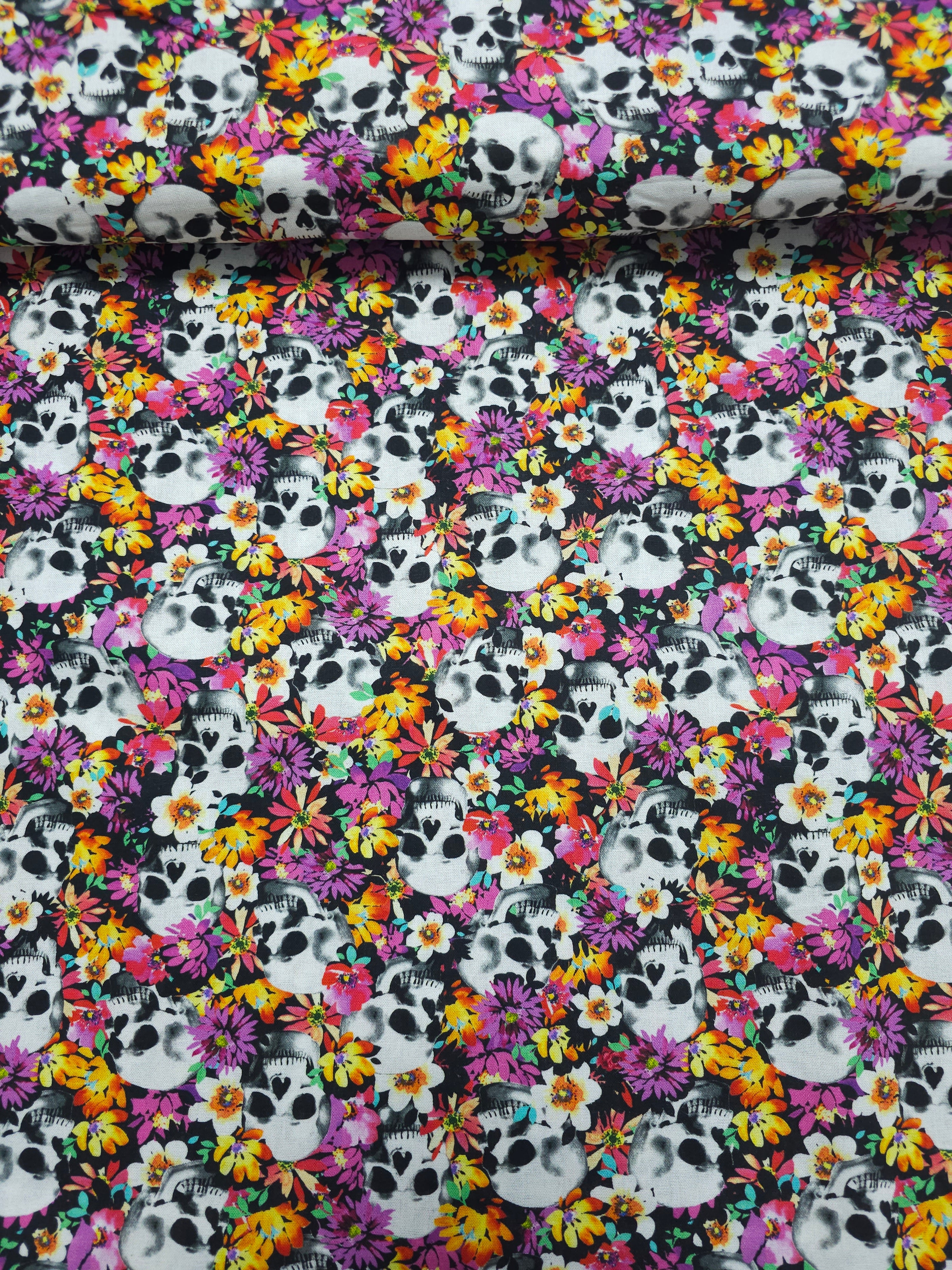 Floral Skull 100% Cotton