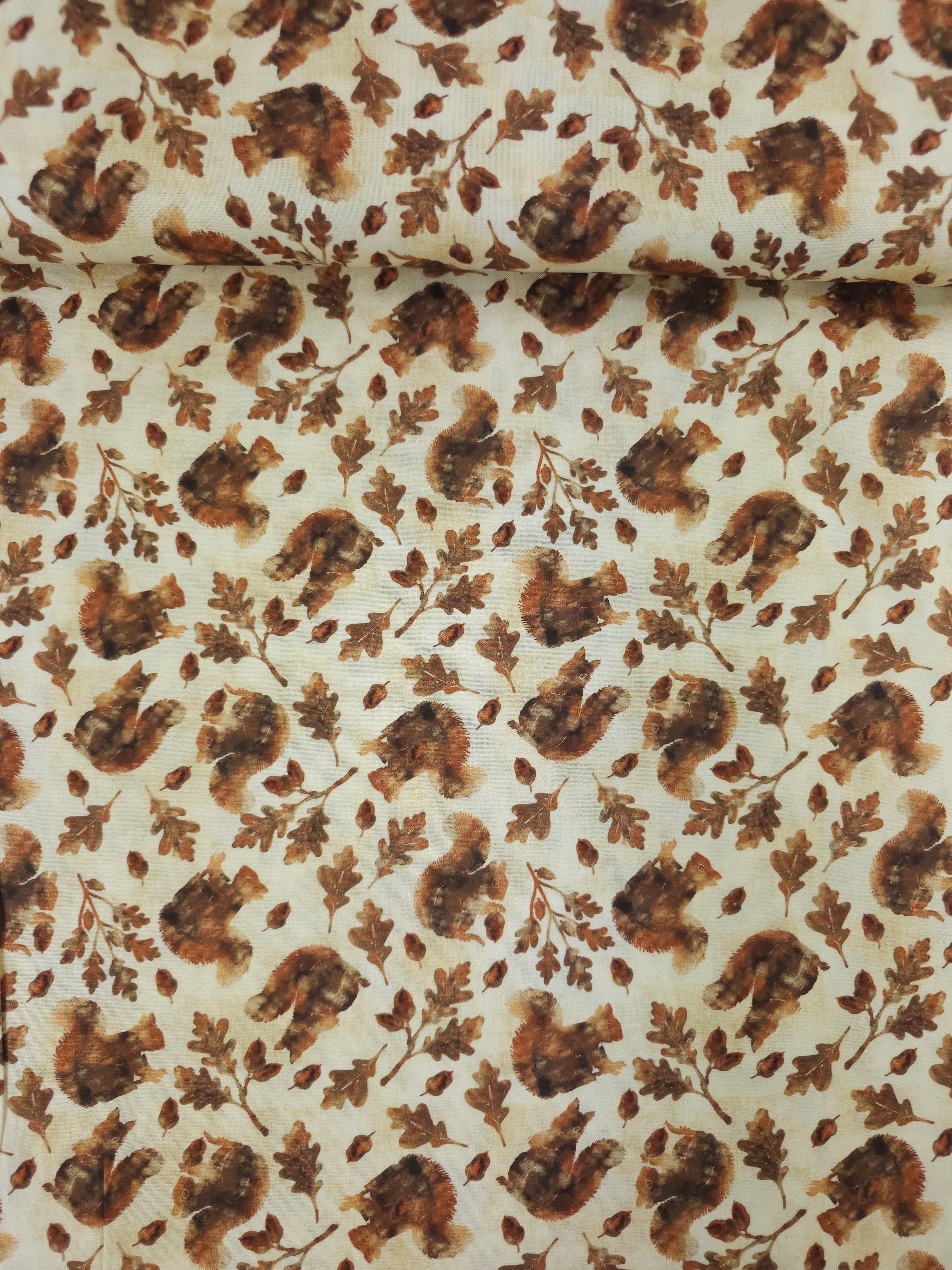 Squirrel Leaf 100% Cotton
