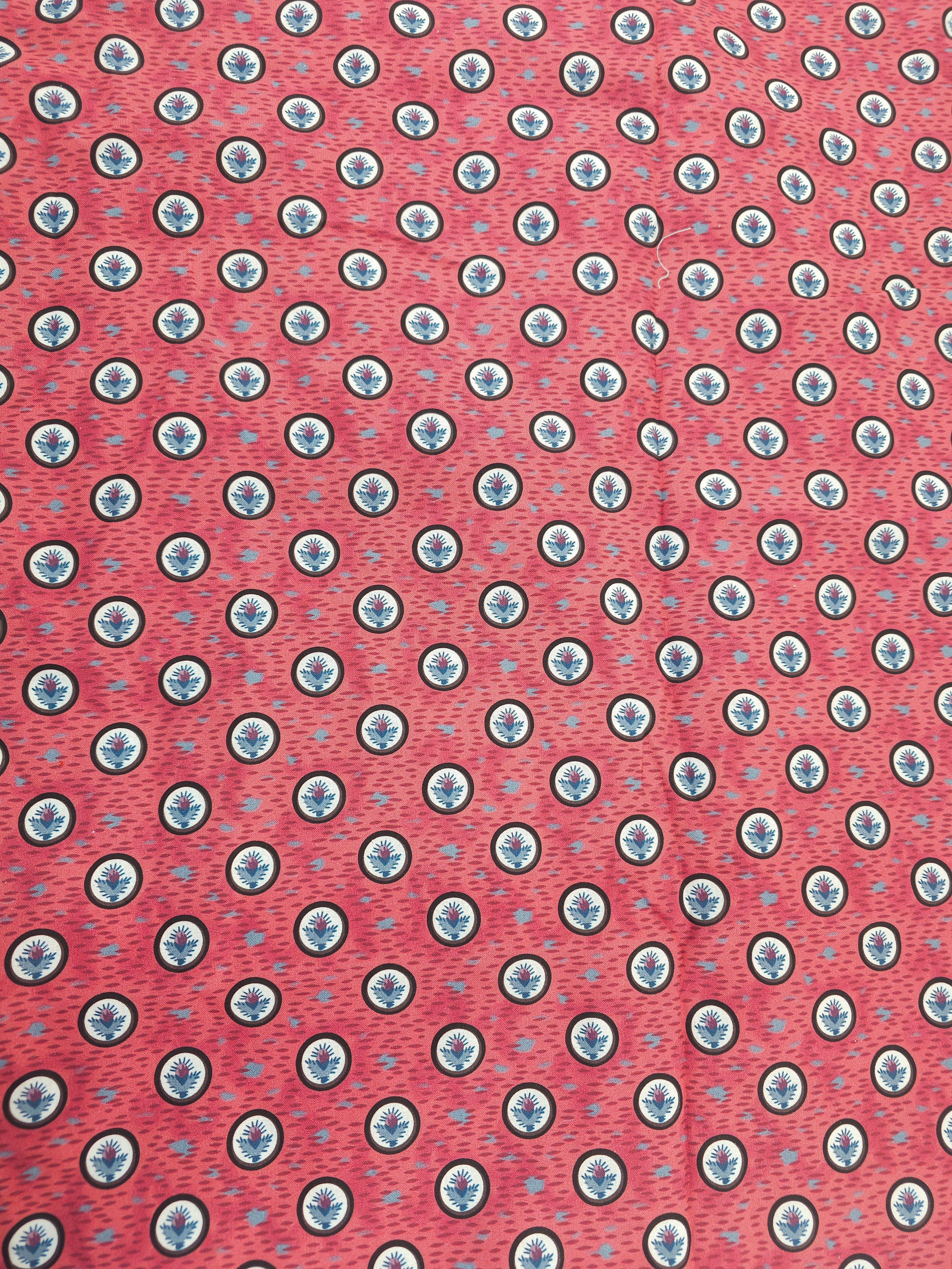 Little cactus on red Cotton- 3m piece