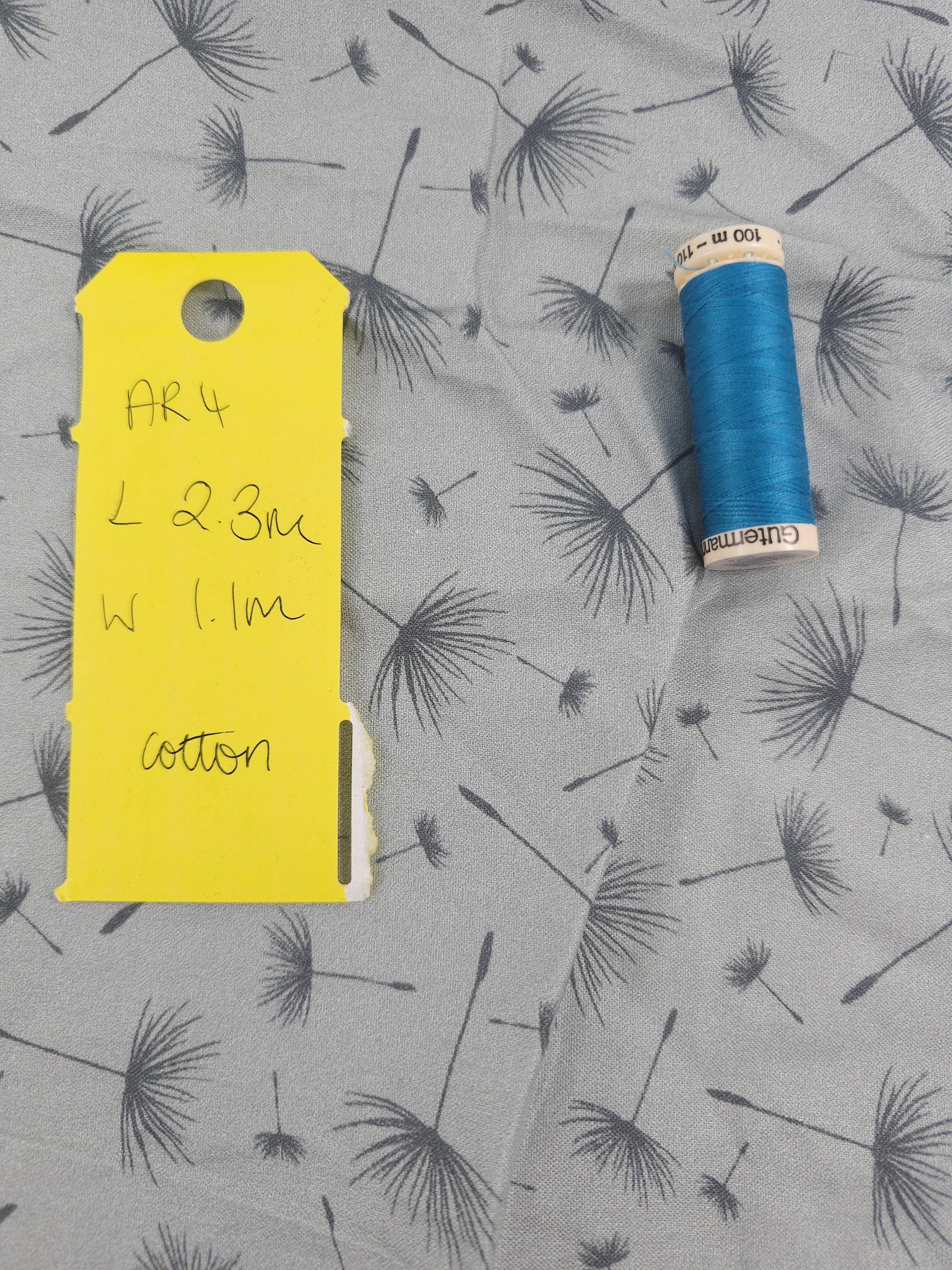 Grey dandelion Cotton- 2.3m piece