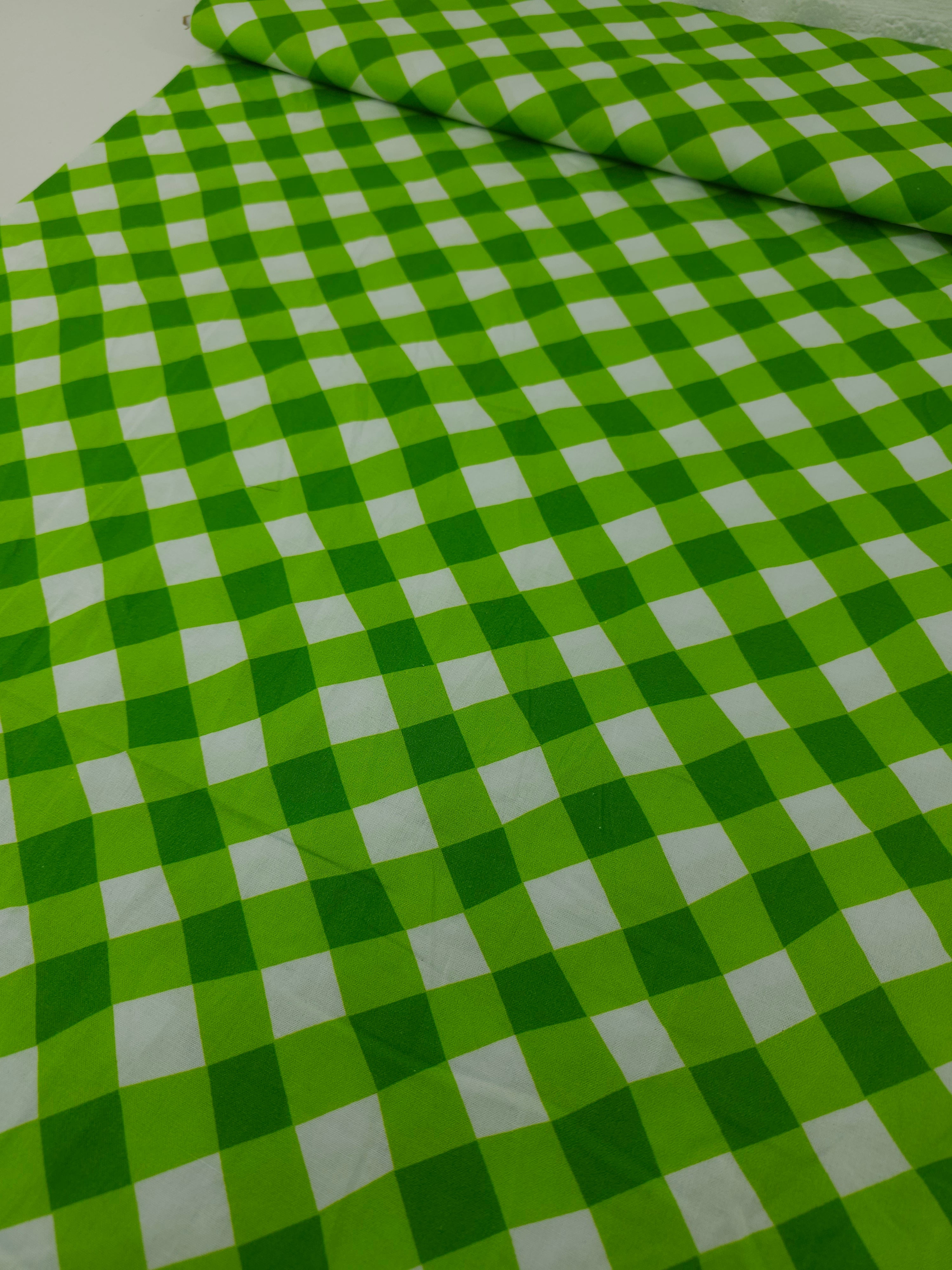 Light Green Picnic Gingham 100% Cotton