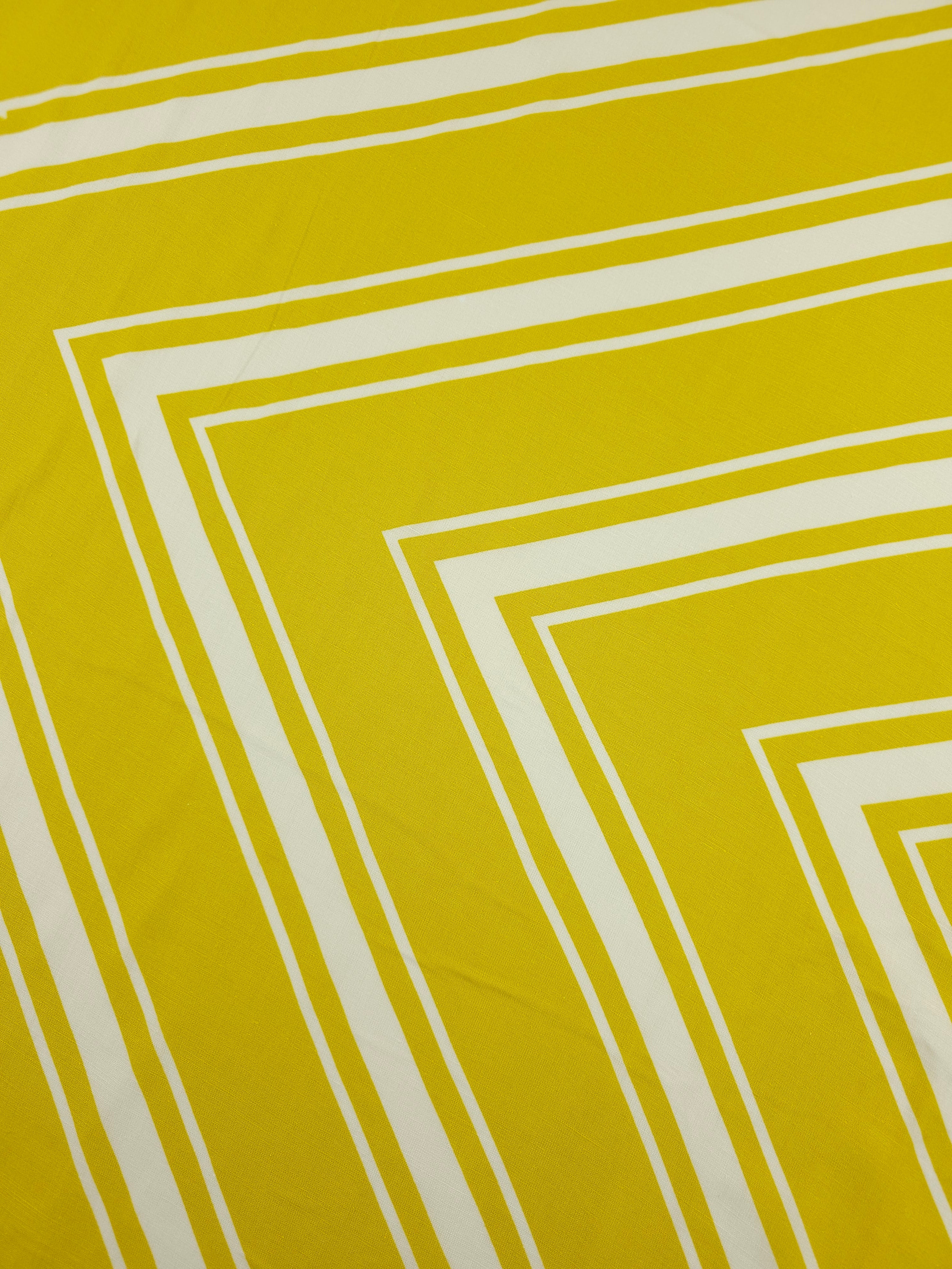 Mustard Yellow ZigZag Viscose Challis *DEFECT*