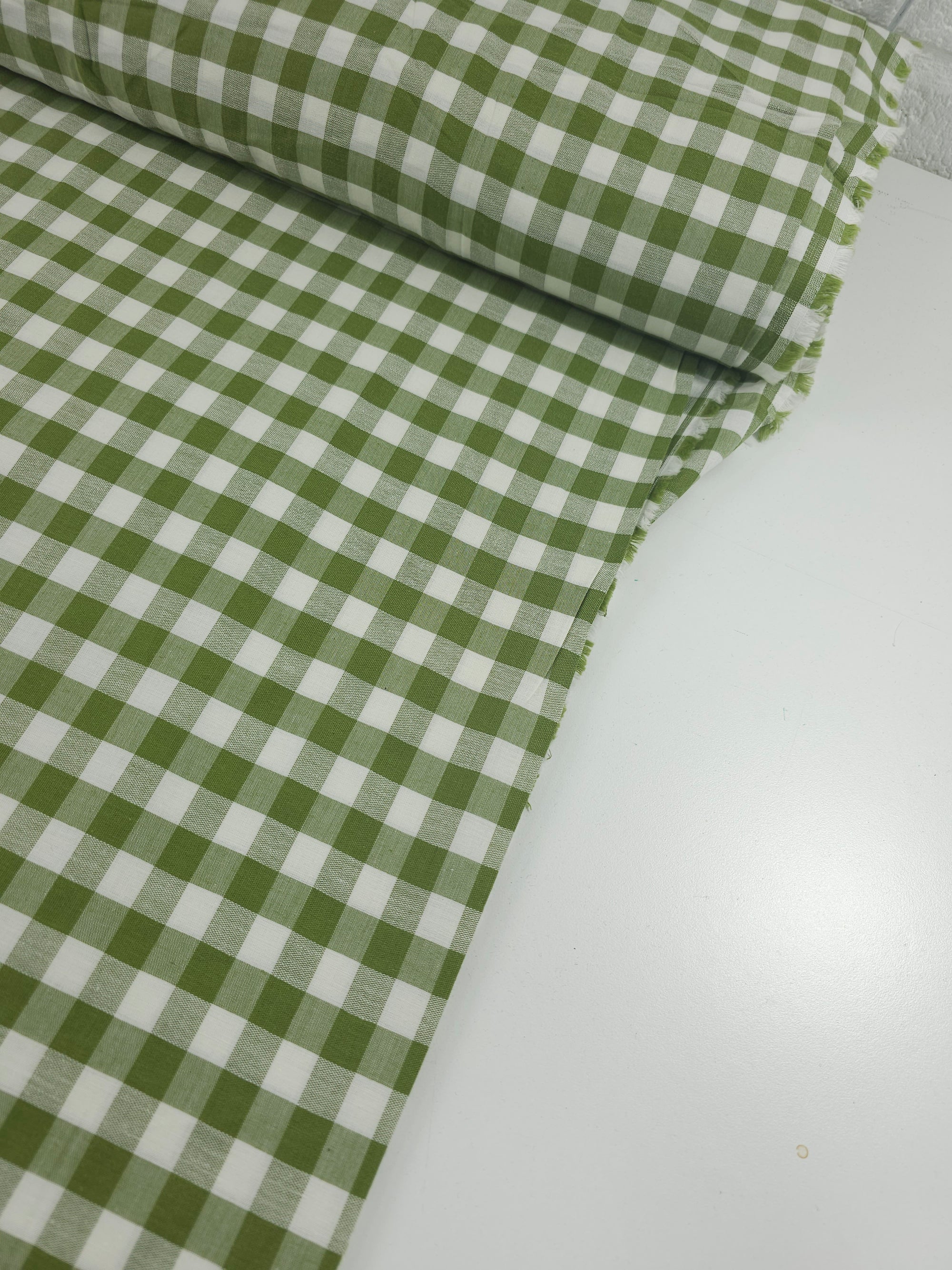 Olive Big Gingham 100% Cotton 82" *EXTRA WIDE*