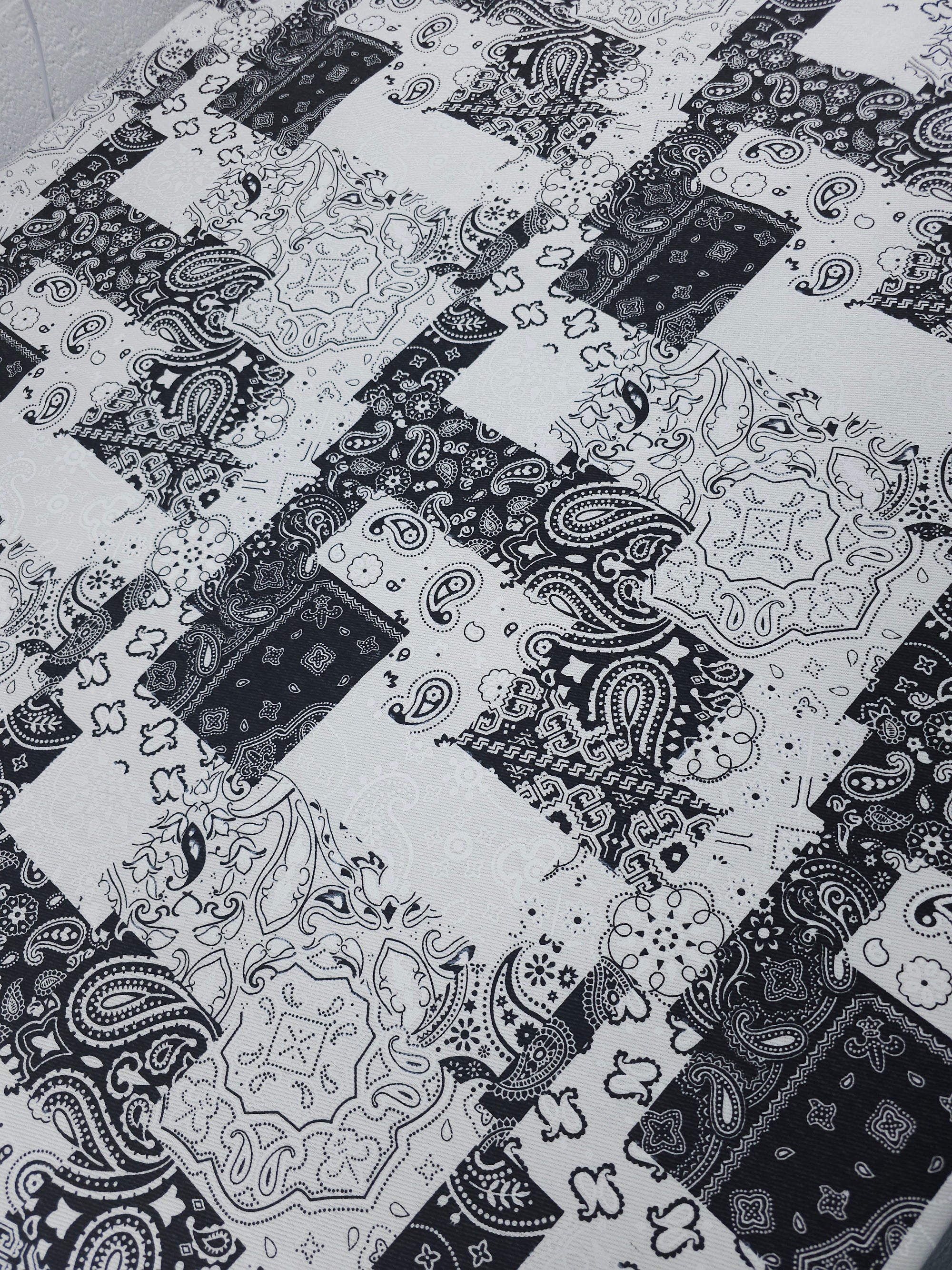 Black/White Bandana Denim