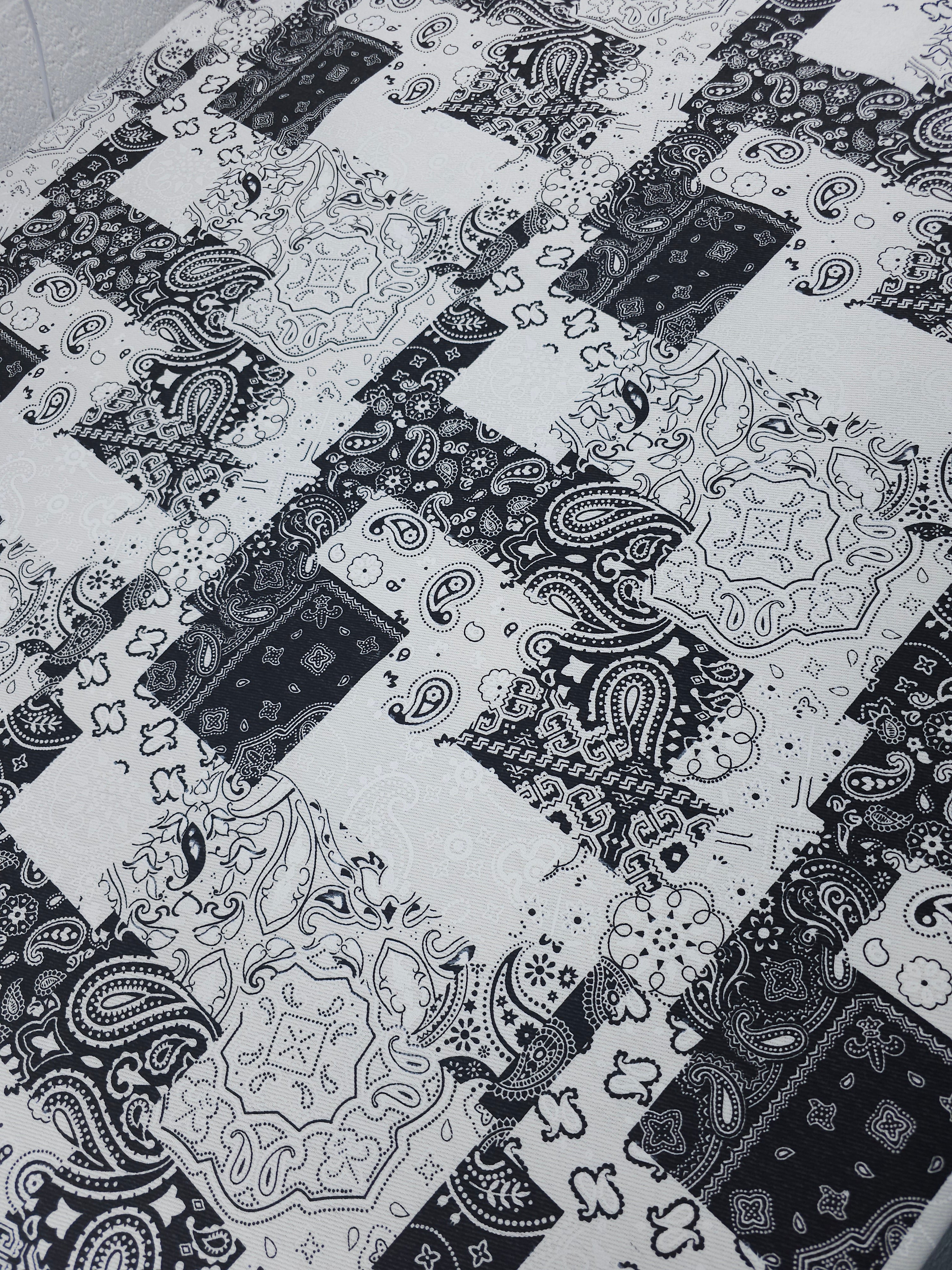 Black/White Bandana Denim