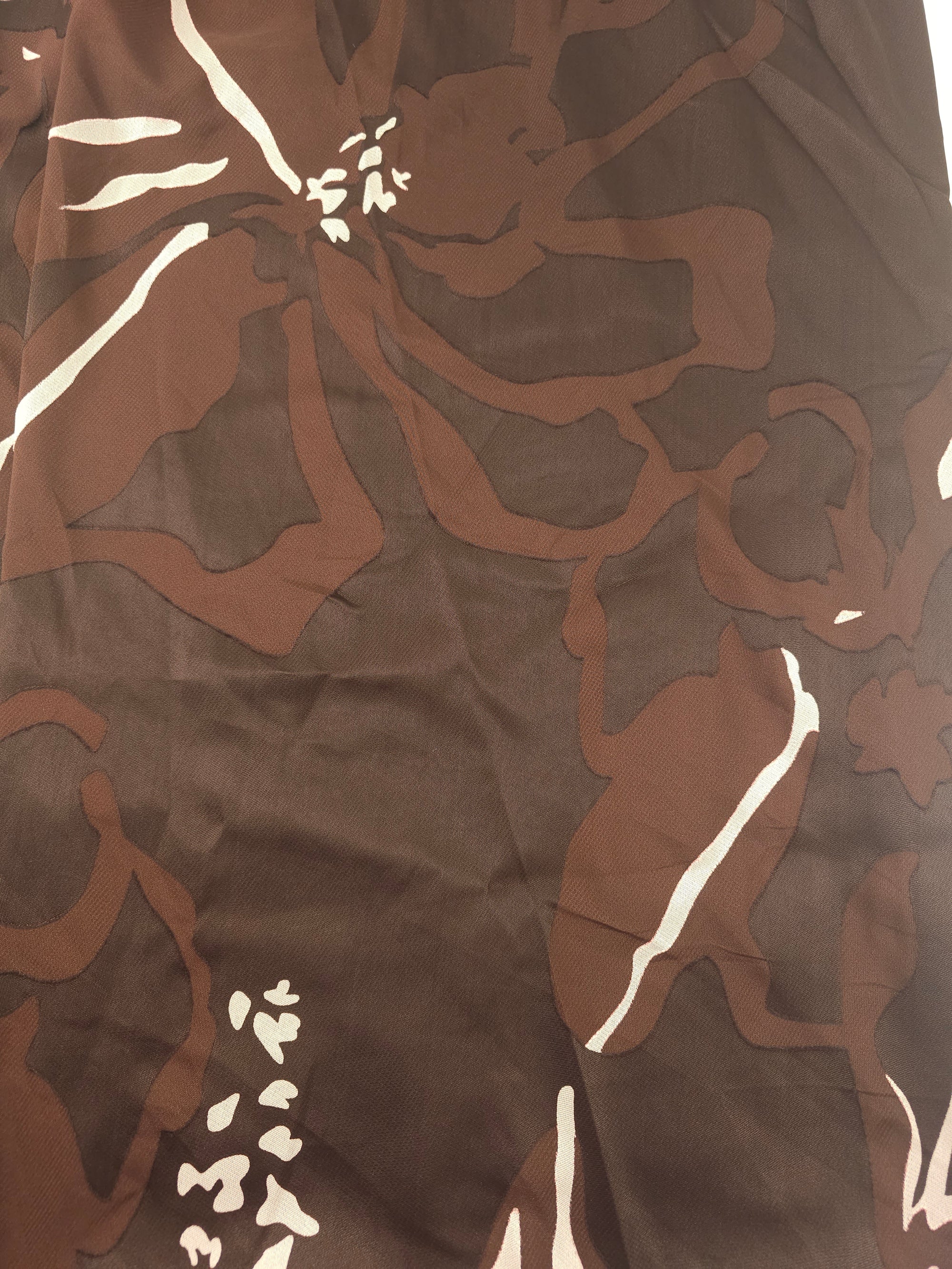 Dark brown floral Viscose- 1.5m piece
