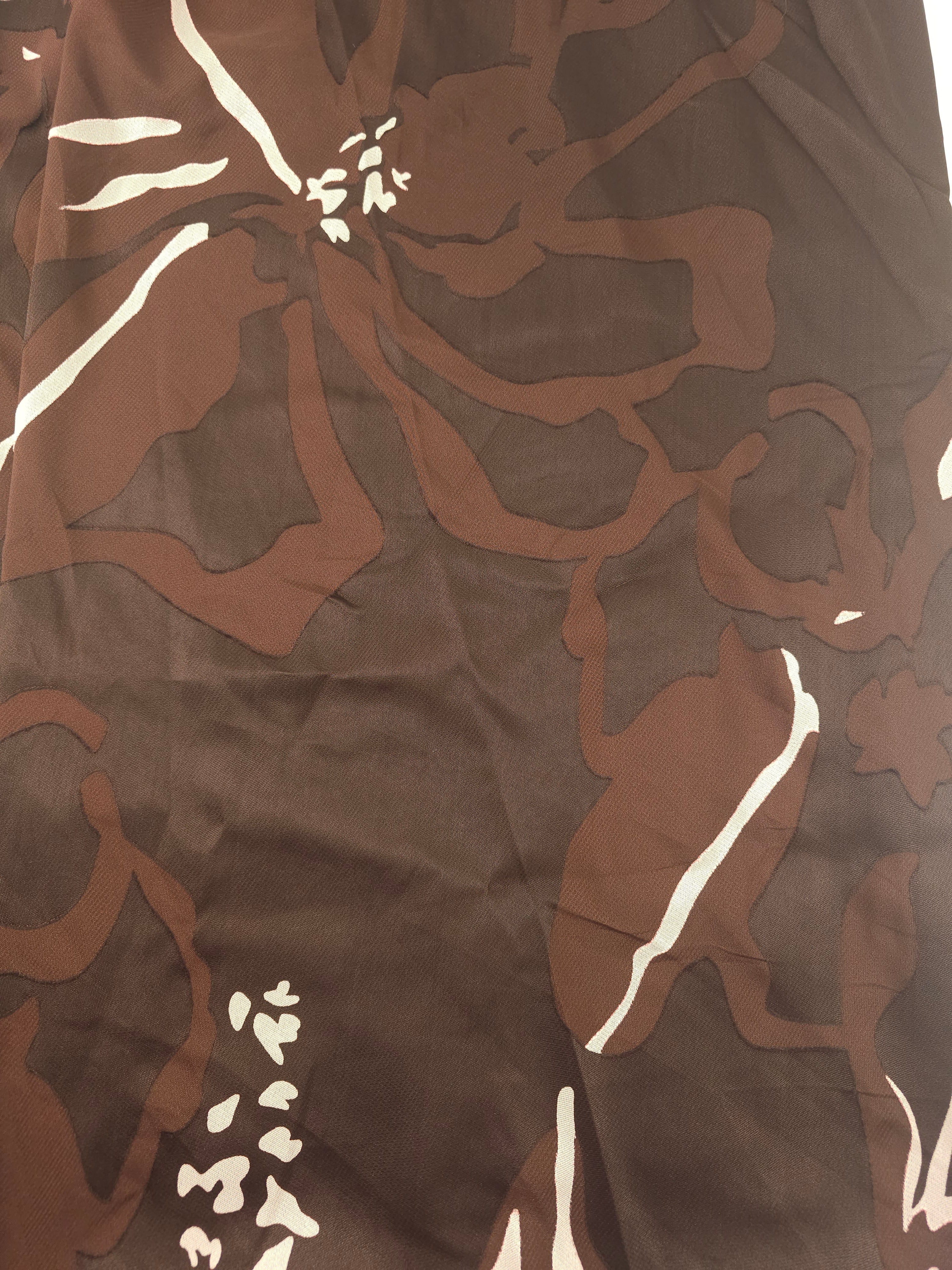 Dark brown floral Viscose- 1.5m piece