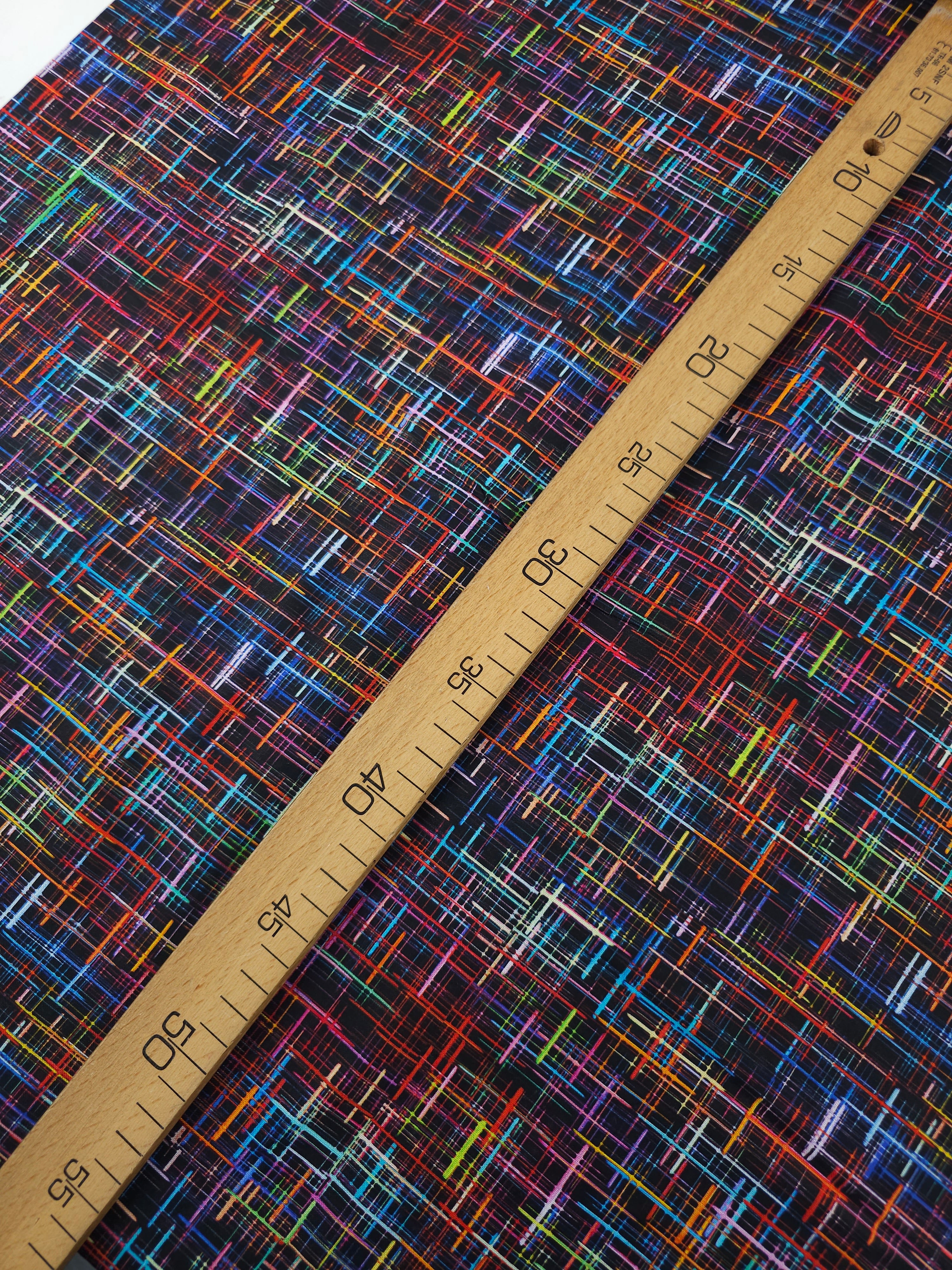 Neon Static Grid Lines 100% Cotton