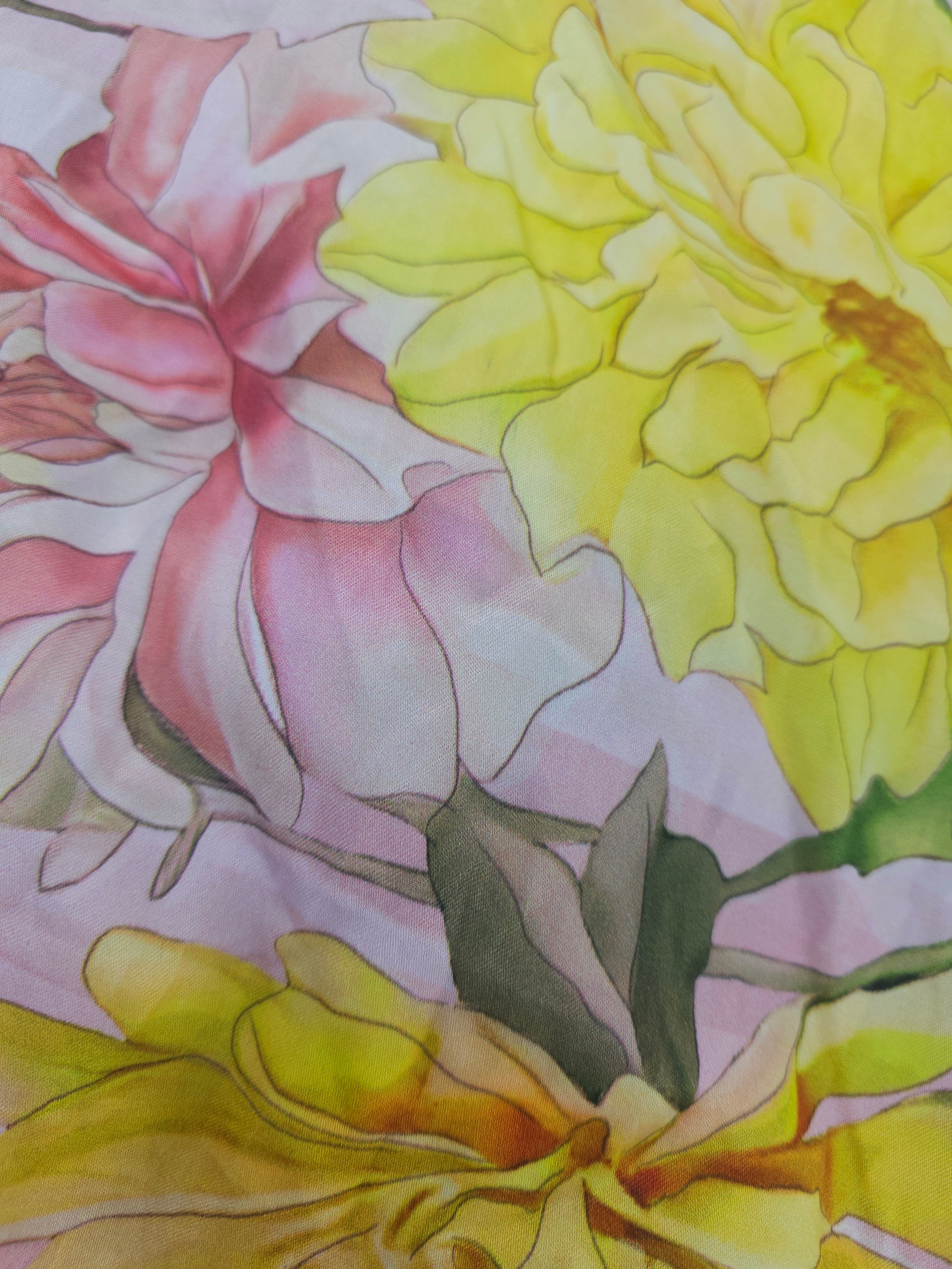 Spring flora Viscose sateen - 1.9m piece