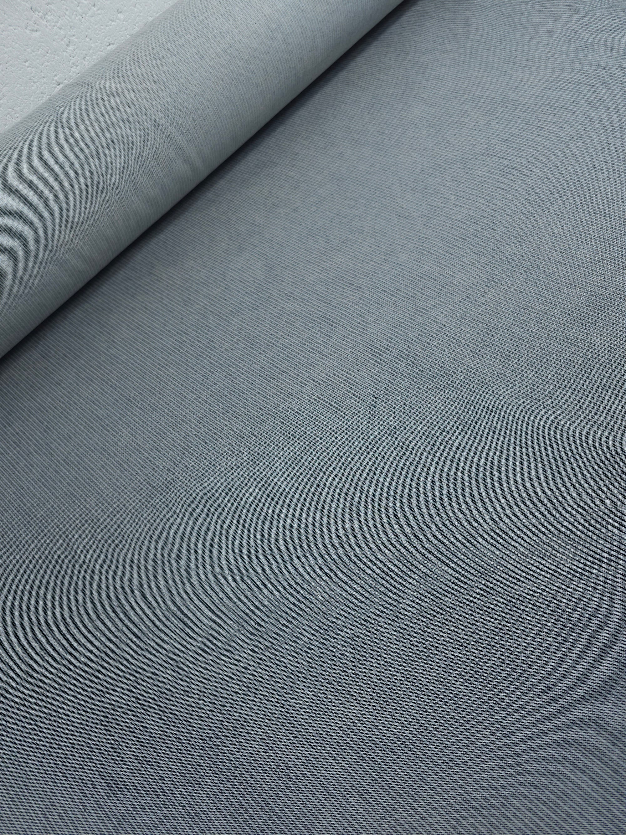 Washed Grey Pinstripe Denim