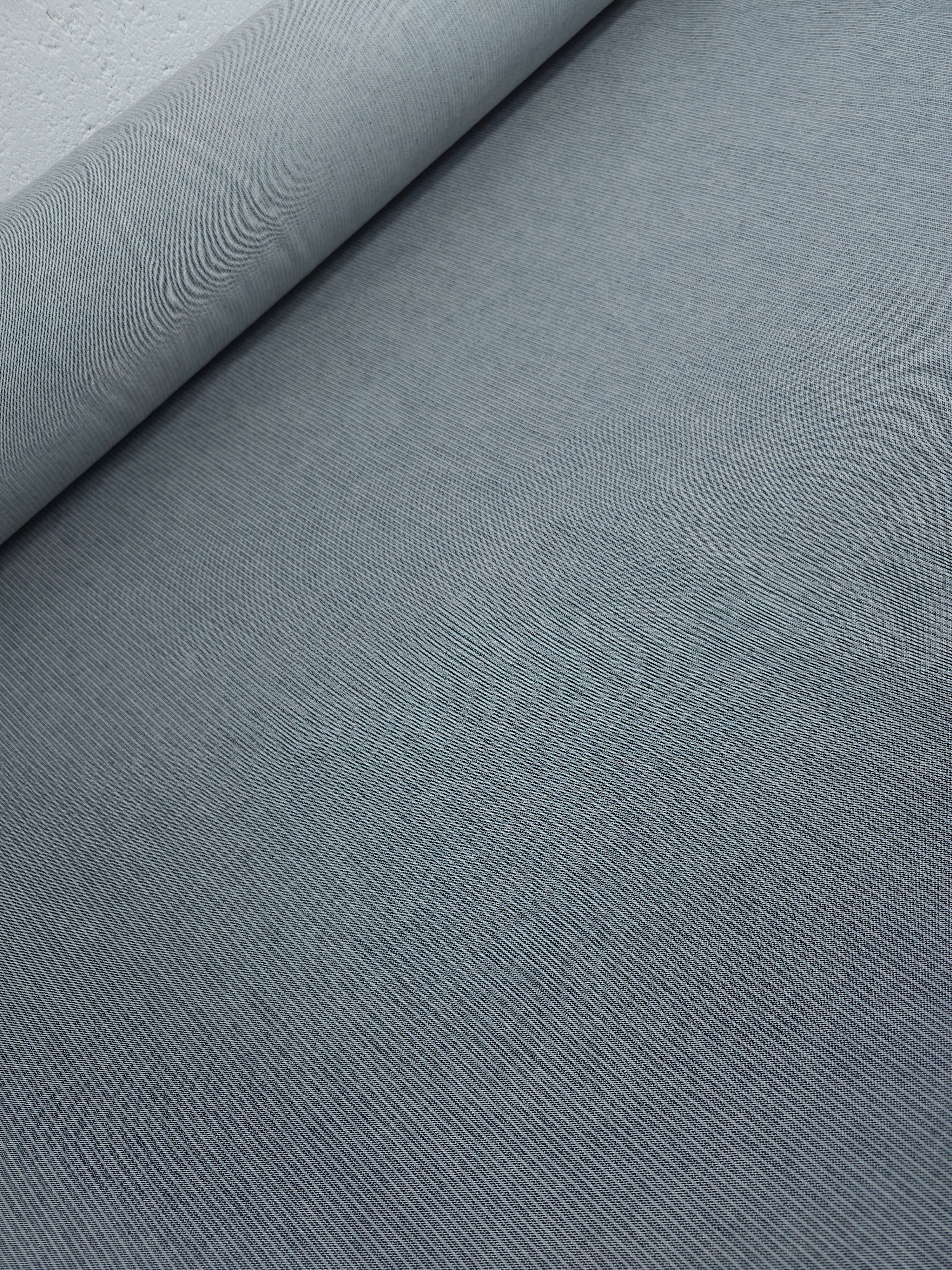 Washed Grey Pinstripe Denim