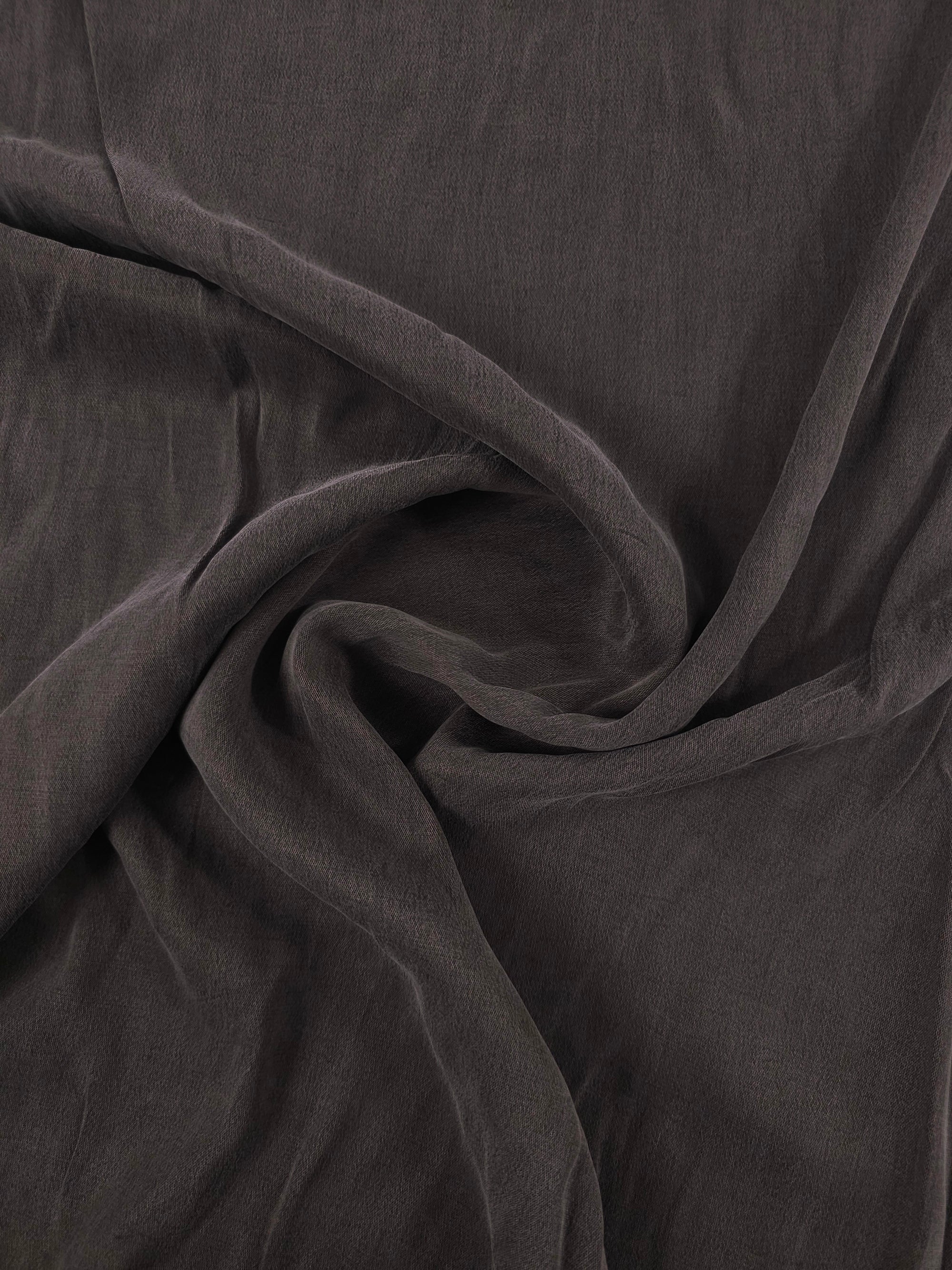 Dark Brown Sandwashed Cupro Viscose