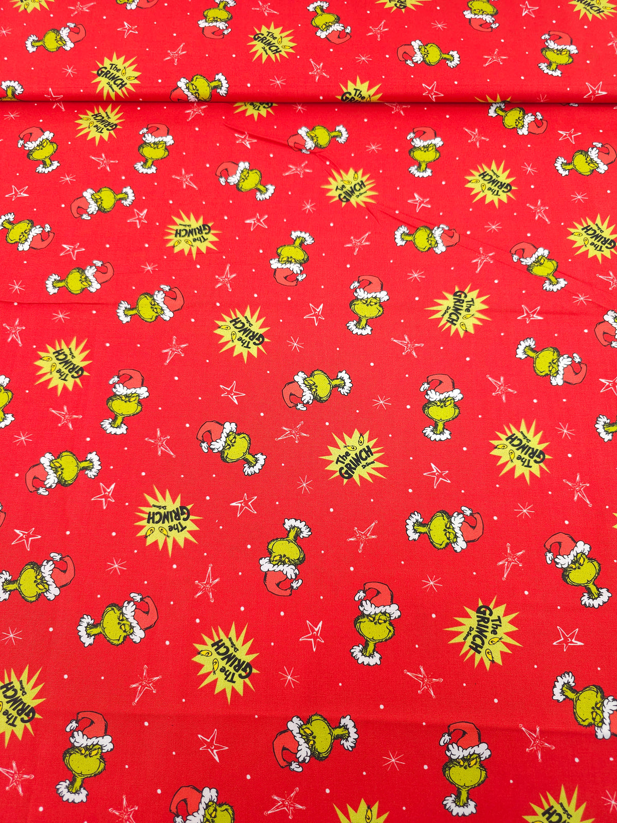 The Grinch Tossed Heads 100% Cotton - Robert Kaufman