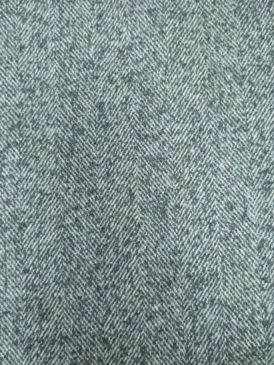 Grey Herringbone Lightweight Wool Mix