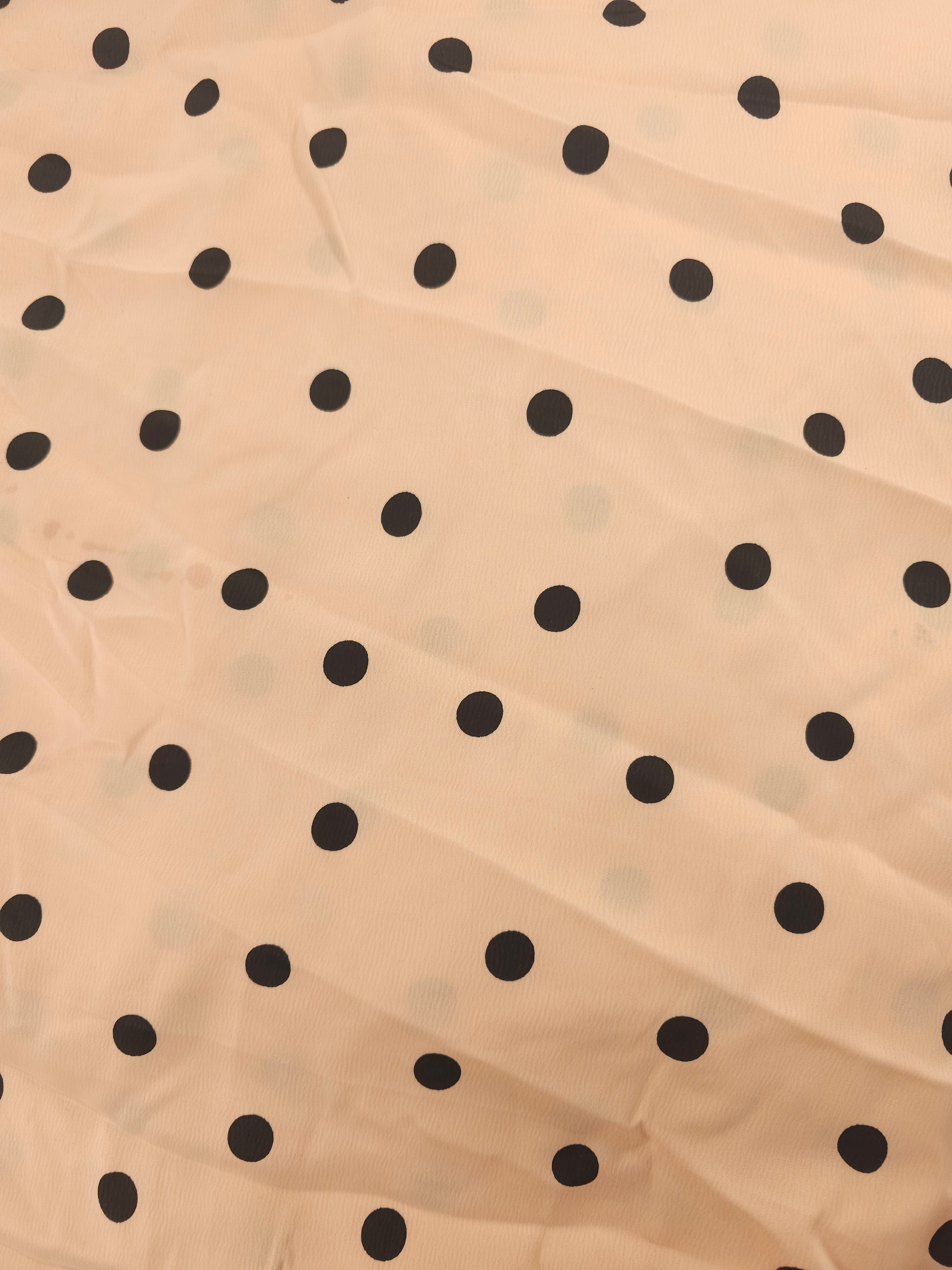 Peach spotted Viscose sateen- 3m piece