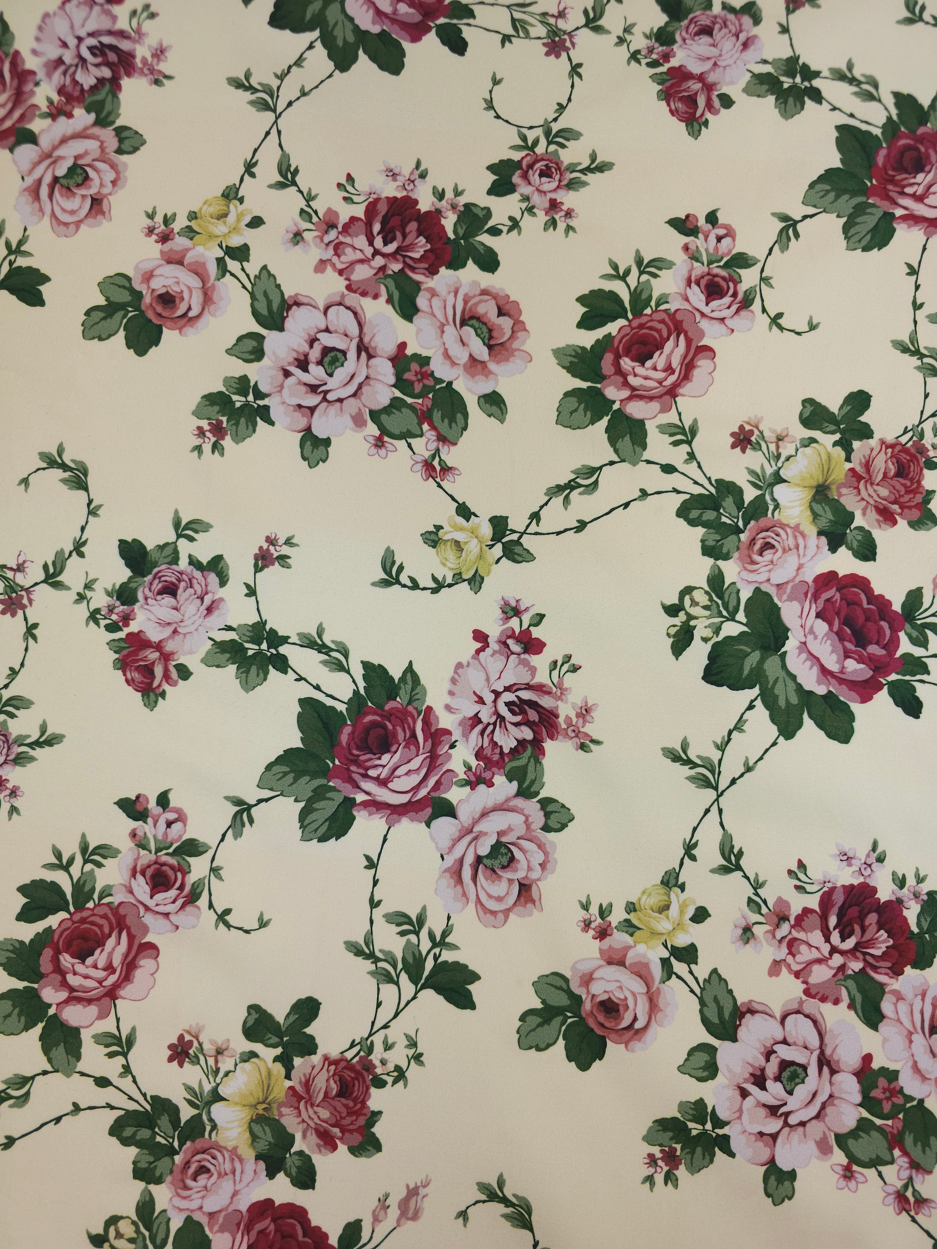 Vintage Floral Twine Cotton Sateen