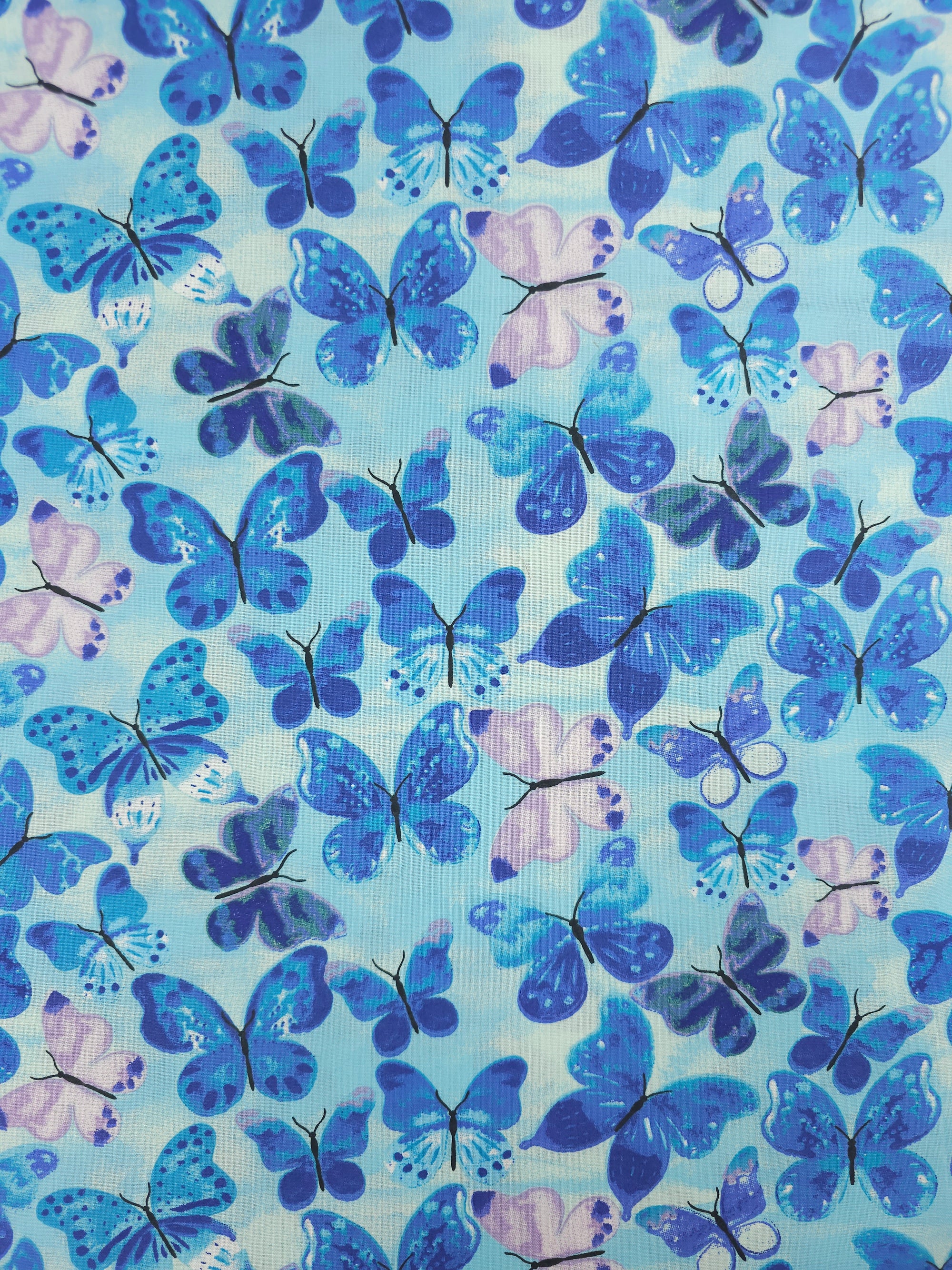 Blue/Lilac Butterfly 100% Cotton