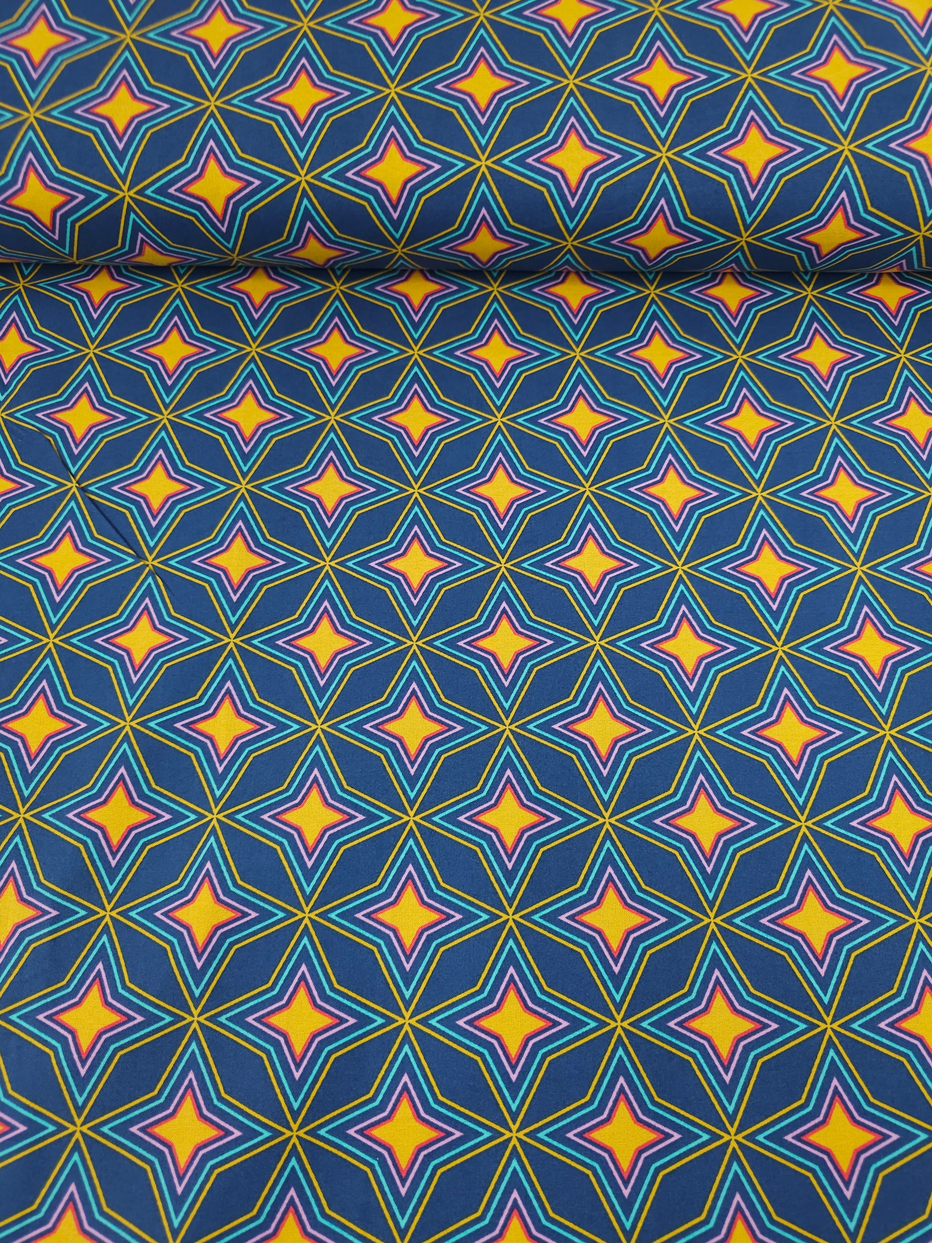 Geometric Diamond Star 100% Cotton - Benartex