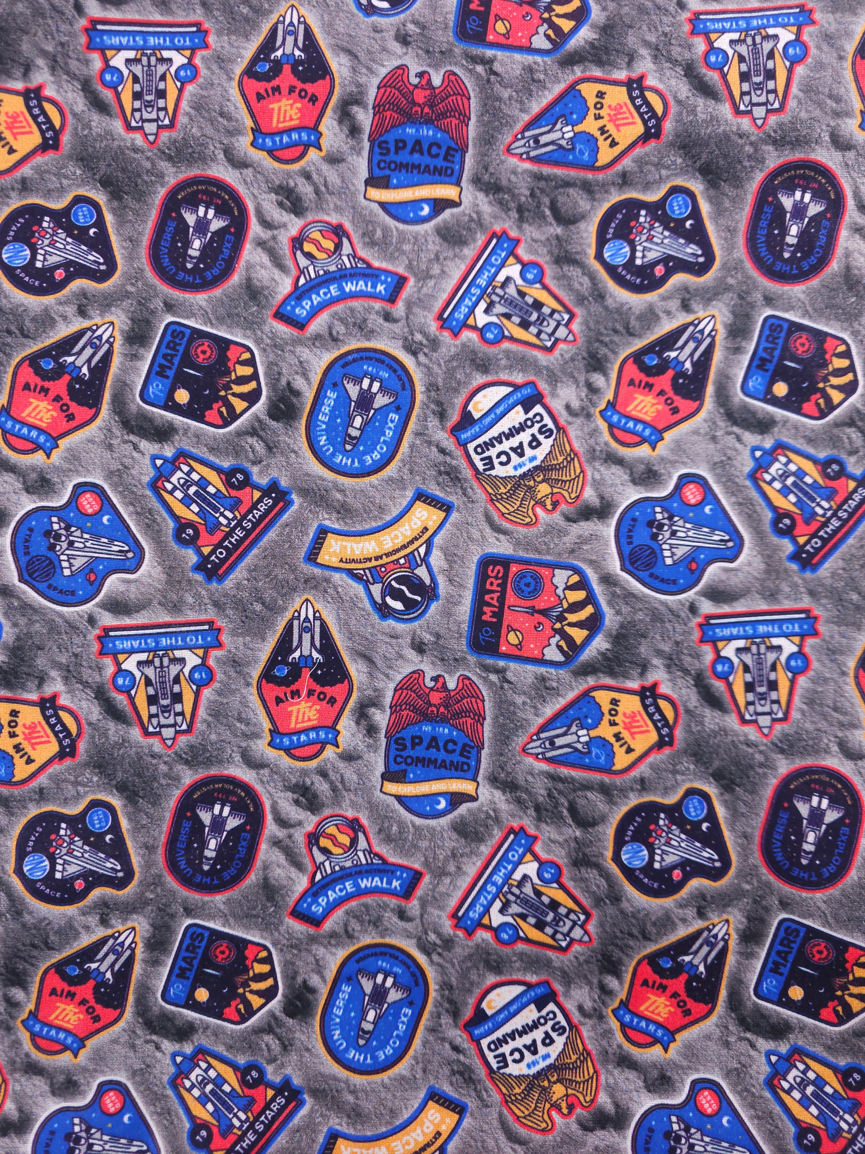 Astronaut Emblems Cotton - 2.4m Piece