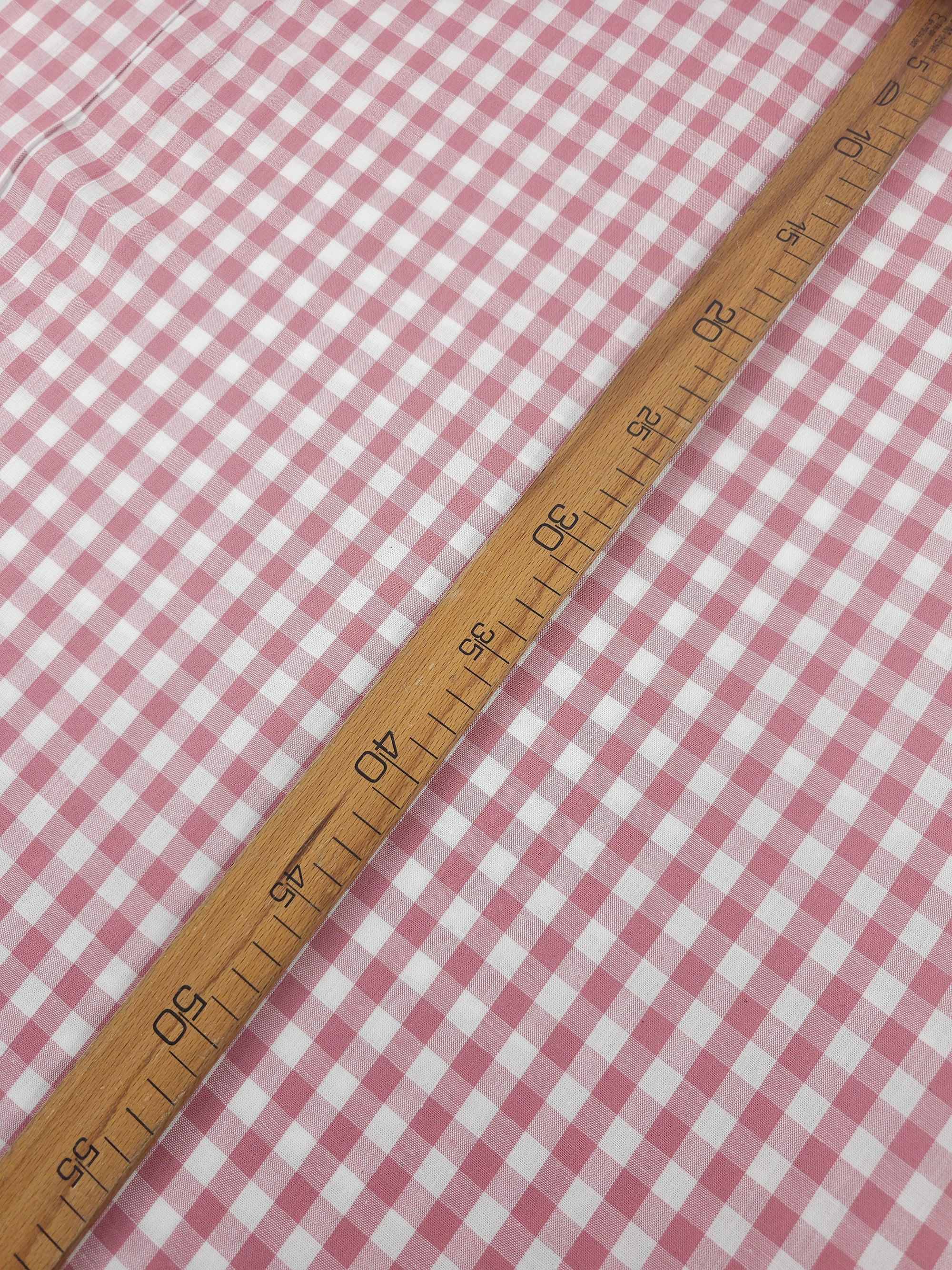 Rosewood Pink Gingham 100% Cotton 55"