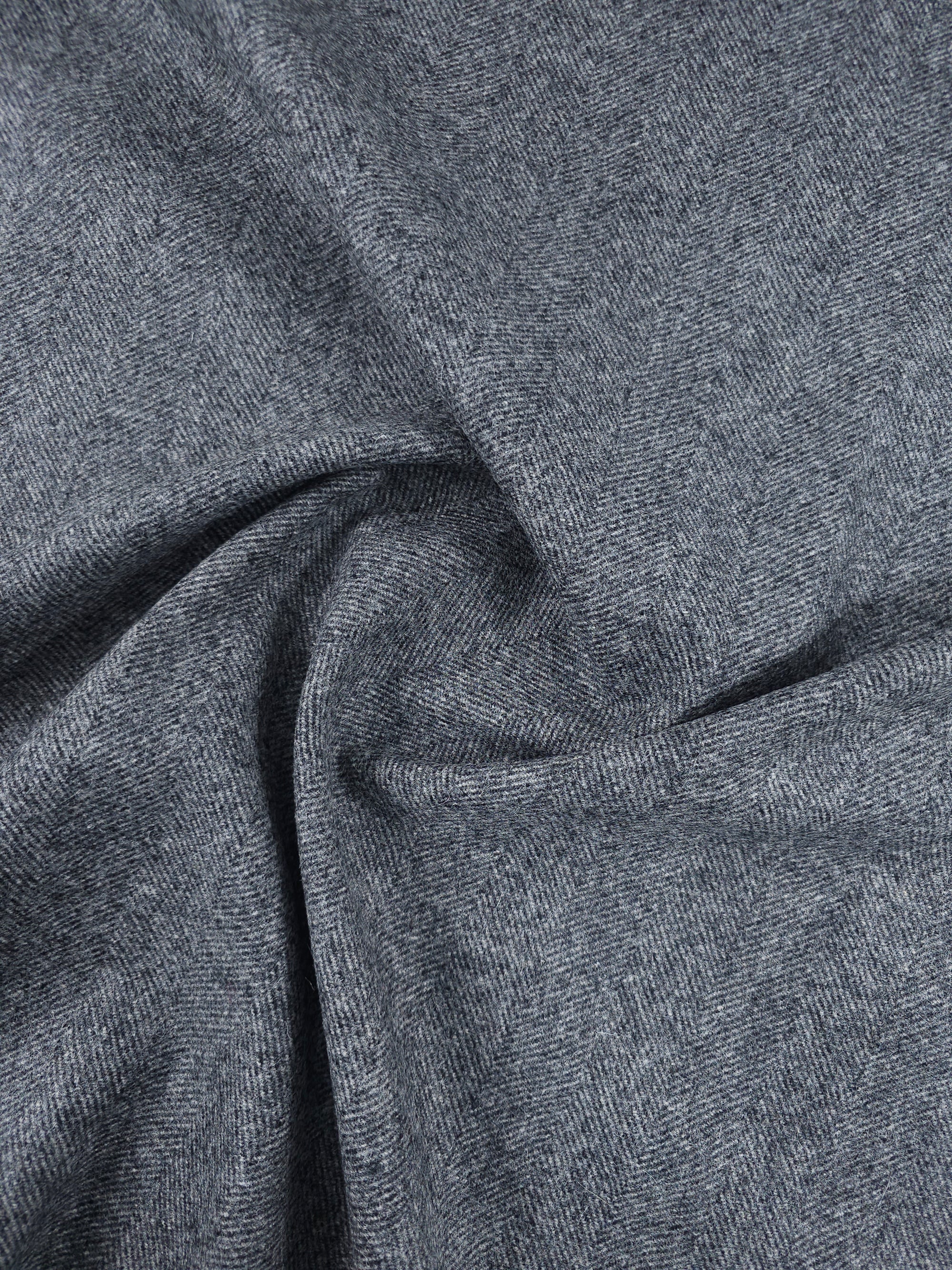 Grey Herringbone Mediumweight 100% Wool *ABRAHAM MOON*