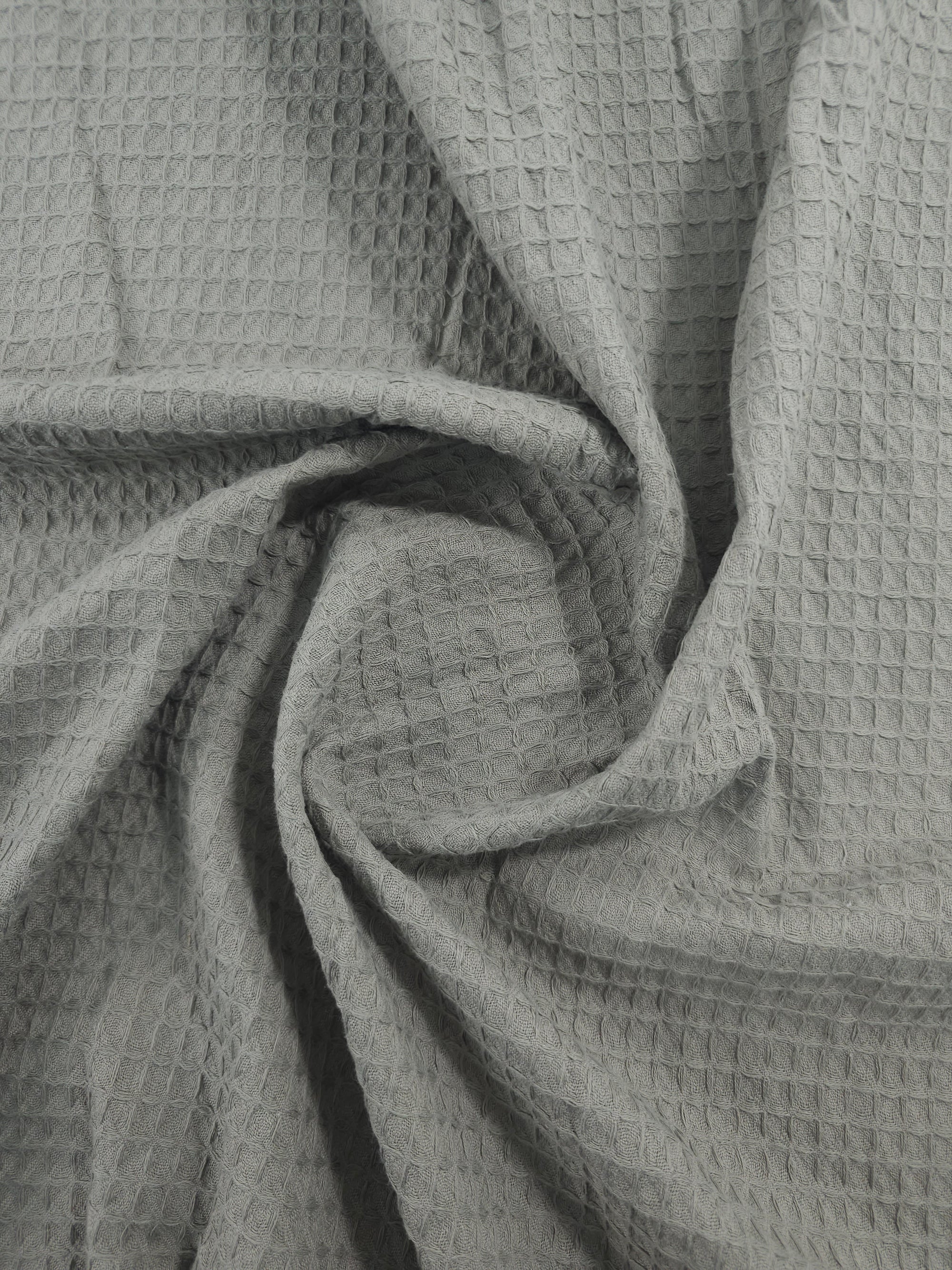 Cloudy Grey Waffle Cotton *EXTRA WIDE*