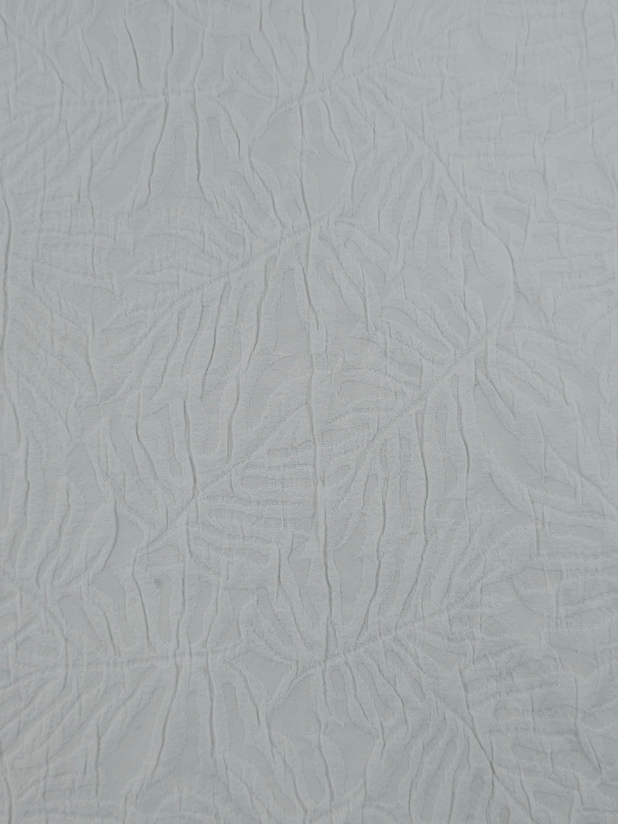 White Embossed Palm Leaf Poly Cotton Stretch
