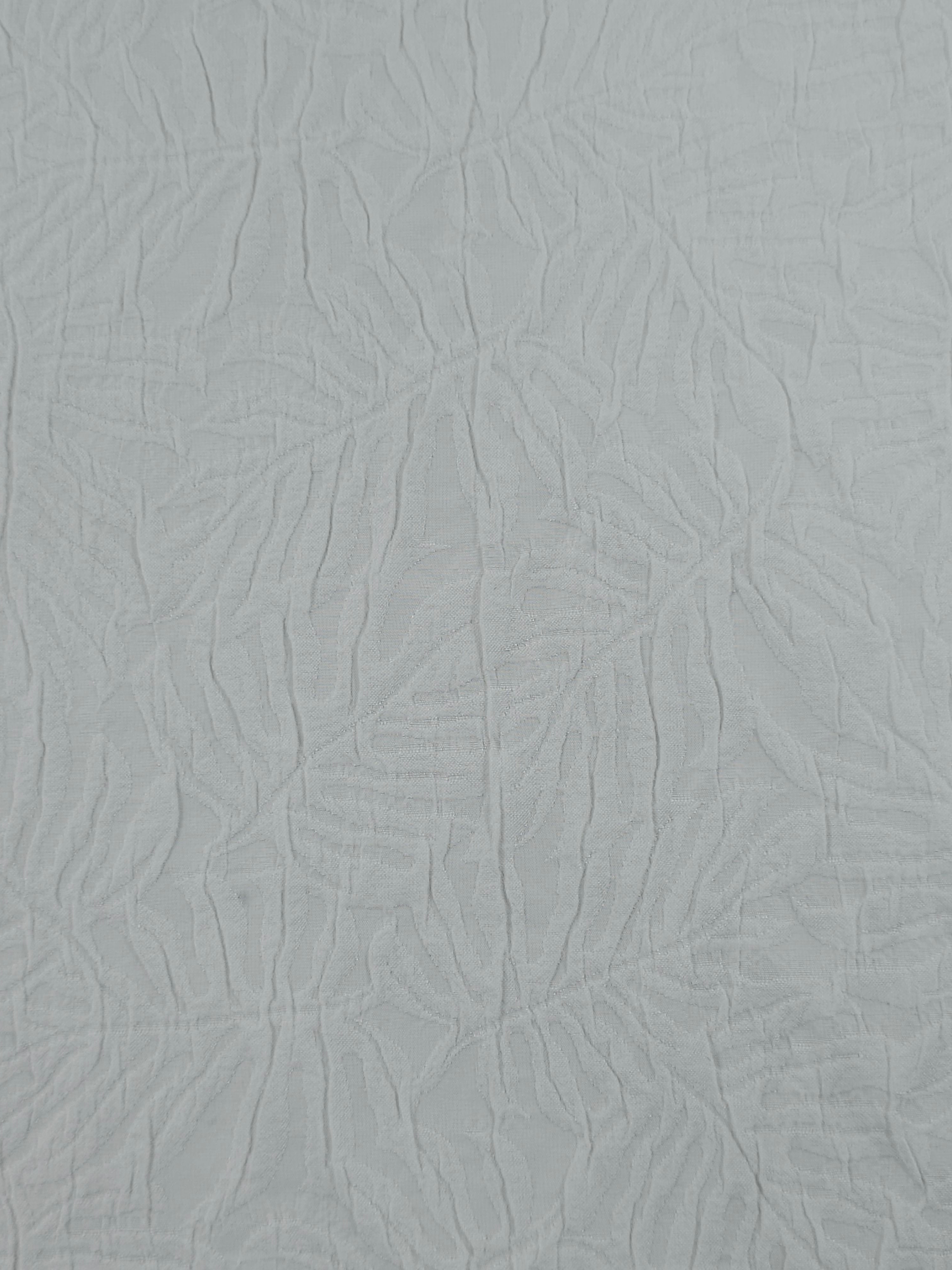 White Embossed Palm Leaf Poly Cotton Stretch