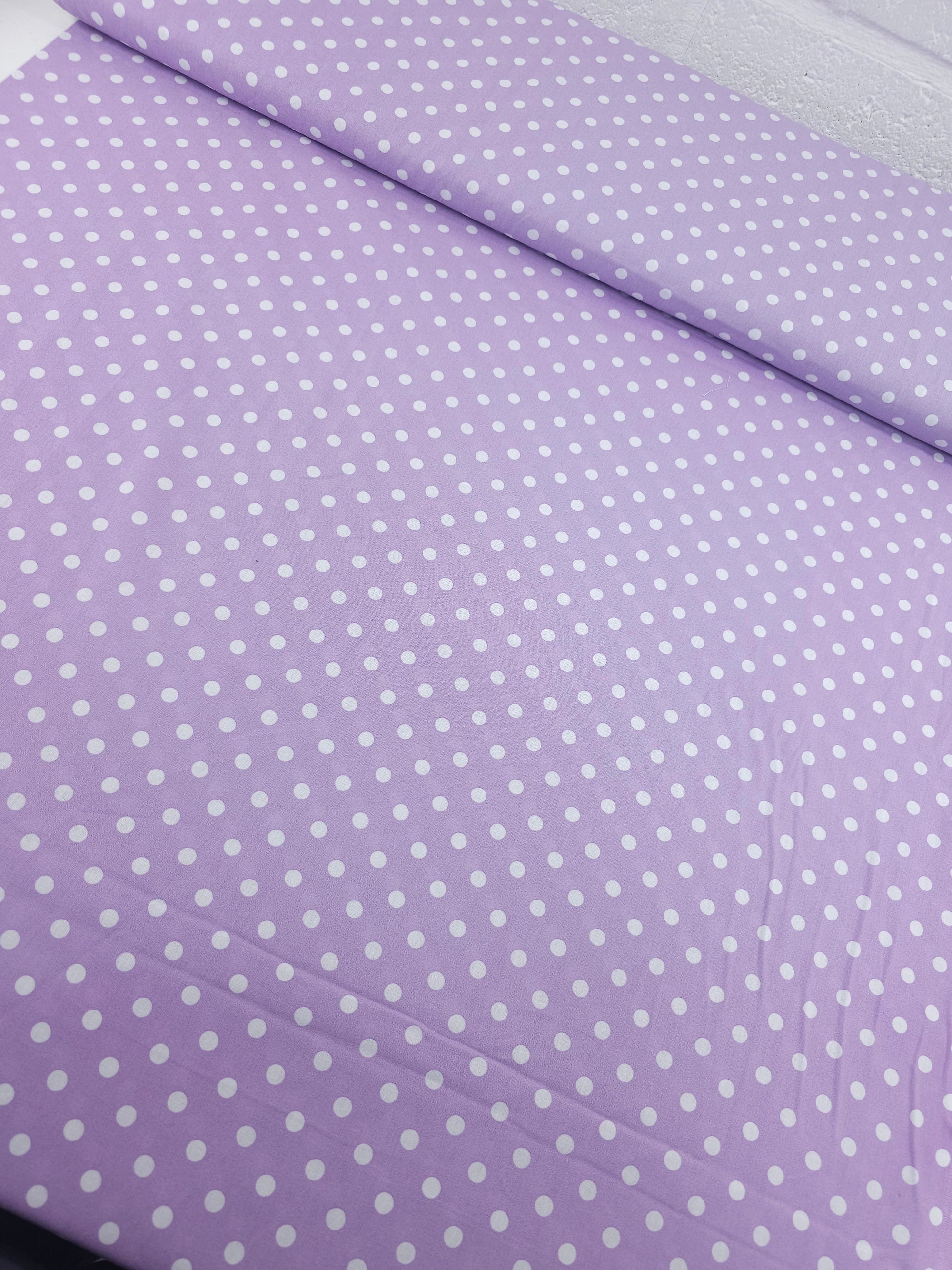 Light Purple Small Polka Spot Lightweight Cotton 60"