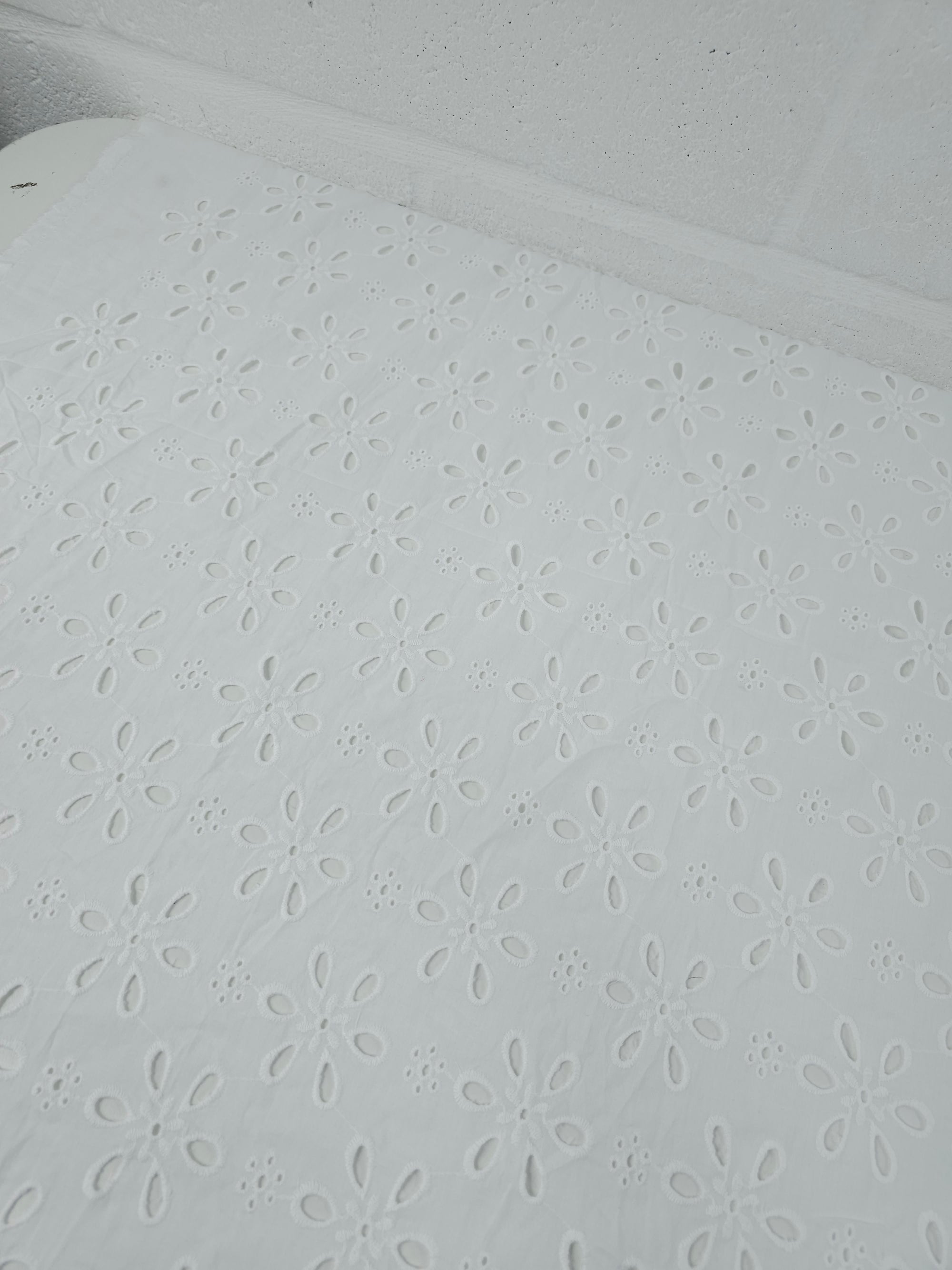 White Petal Flower Cambric Cotton Broderie Anglaise
