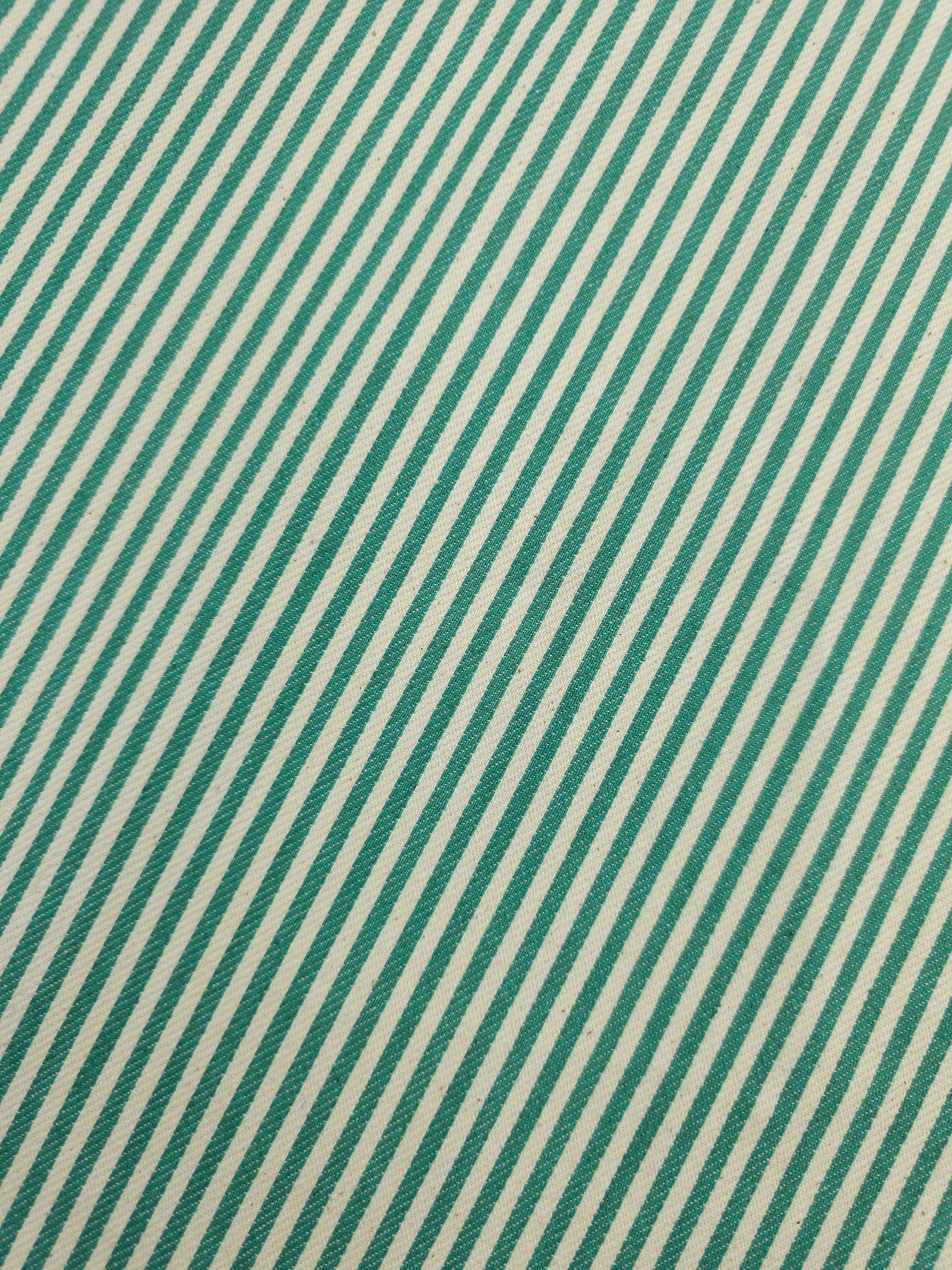 Minty Green/Ivory Stripe Denim