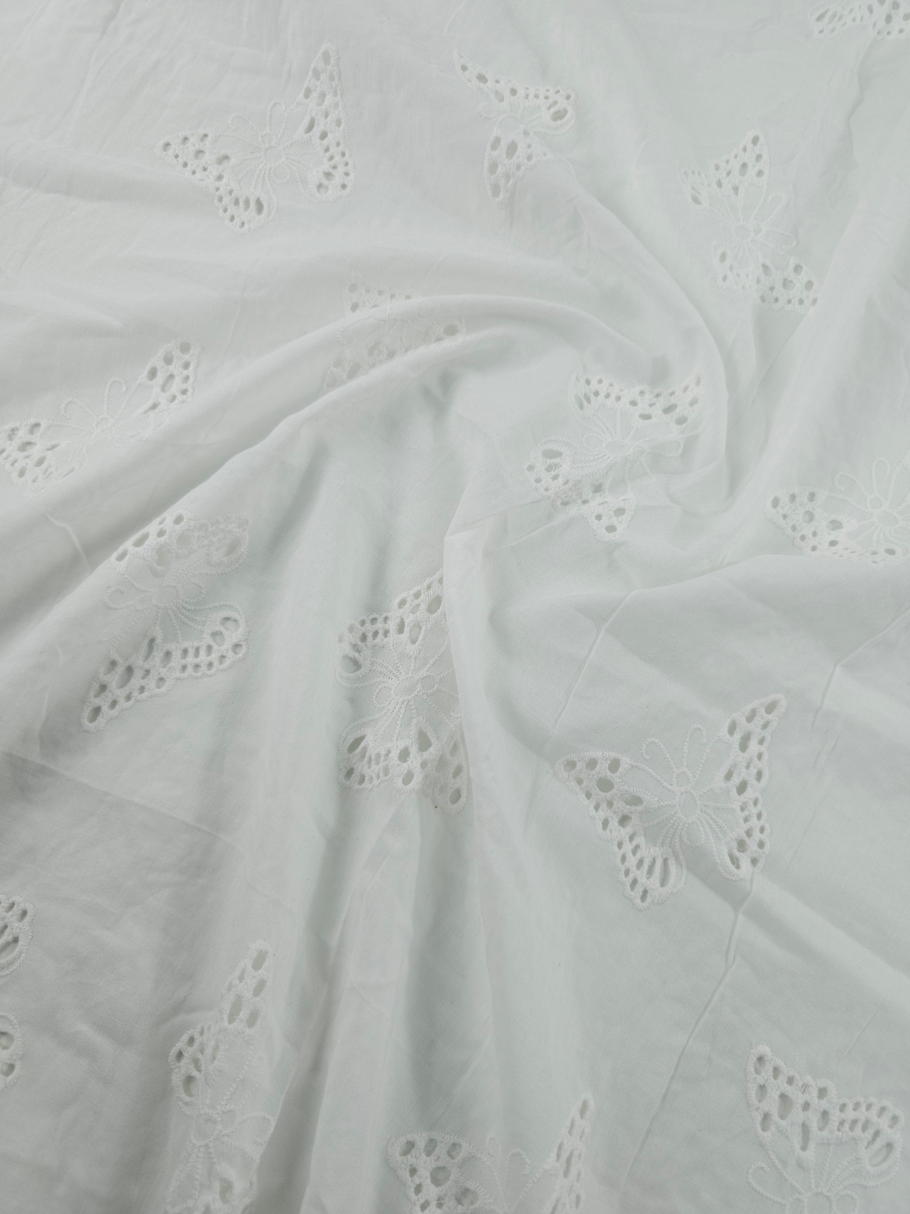 White Butterfly Fine Cotton Poplin Broderie Anglaise