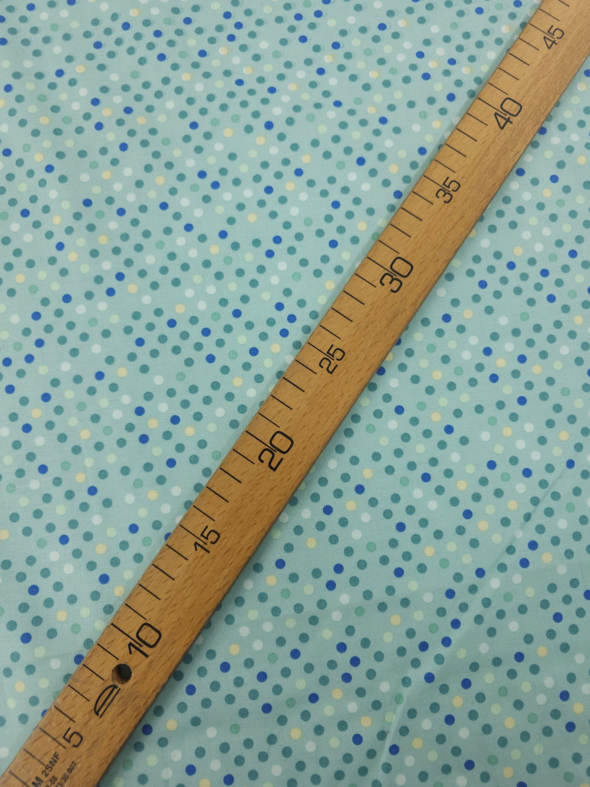 Mint Blue/Teal Geo Polka Dot  100% Cotton