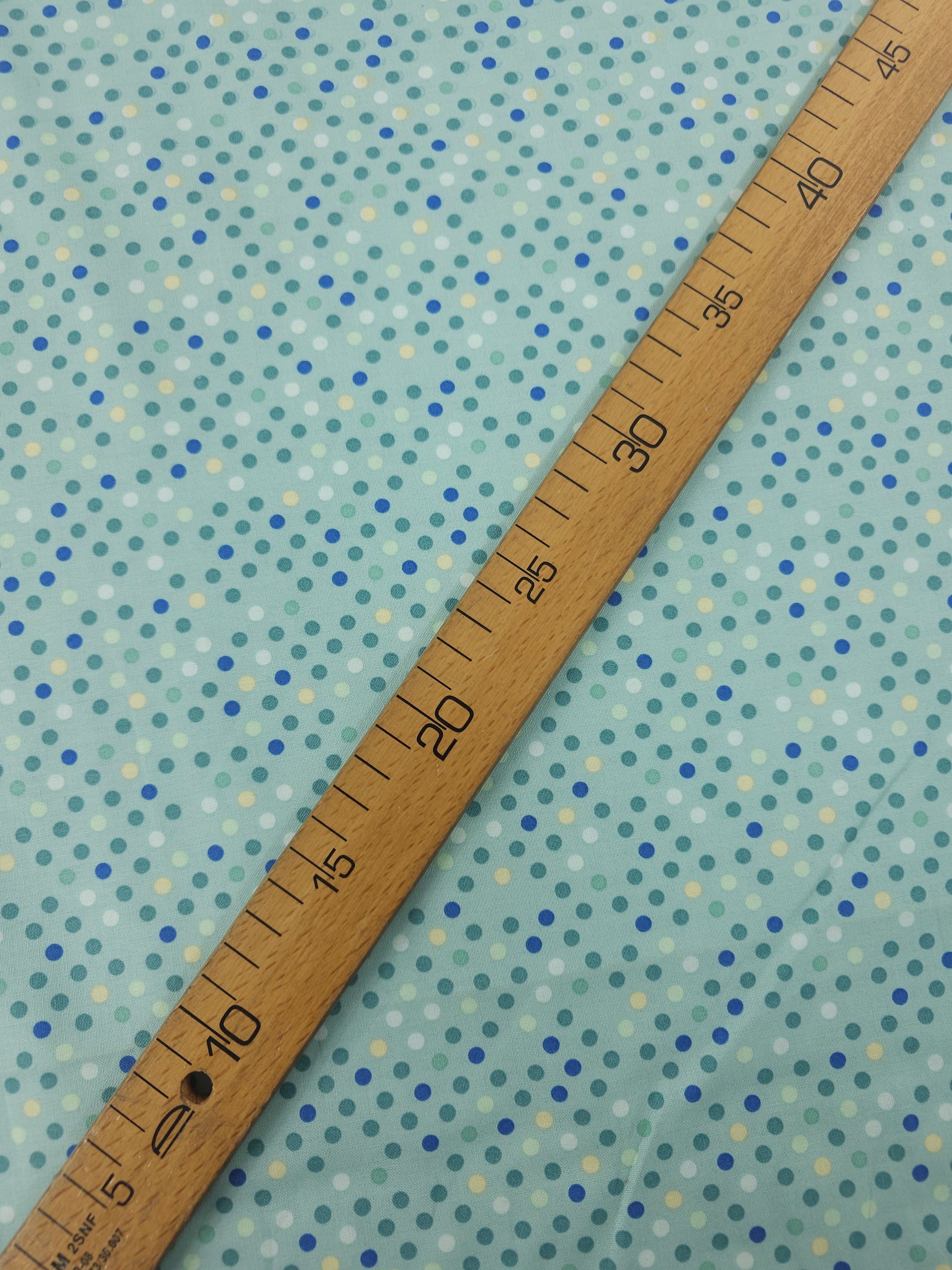 Mint Blue/Teal Geo Polka Dot  100% Cotton