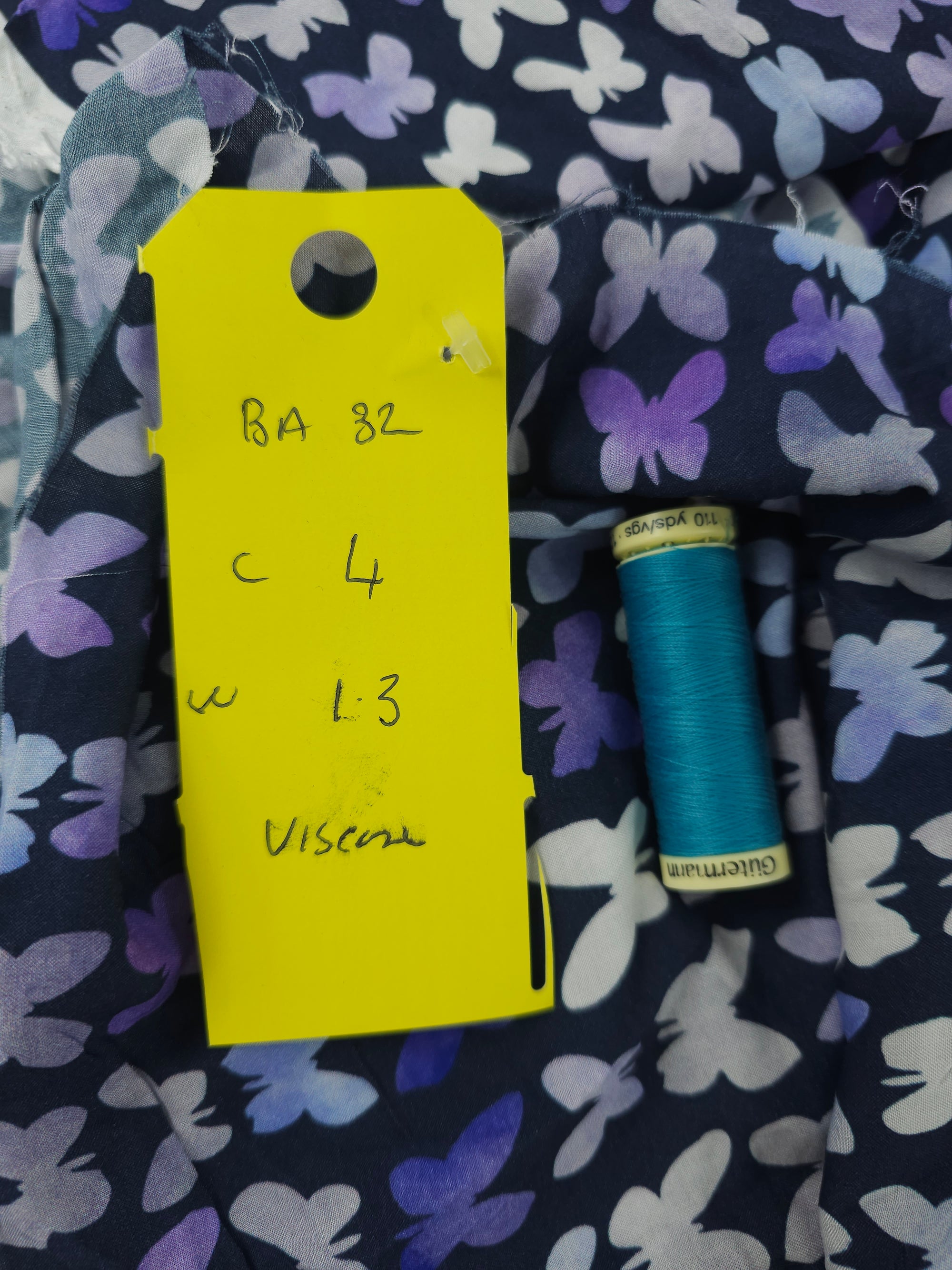 Purple butterfly Viscose- 4m piece