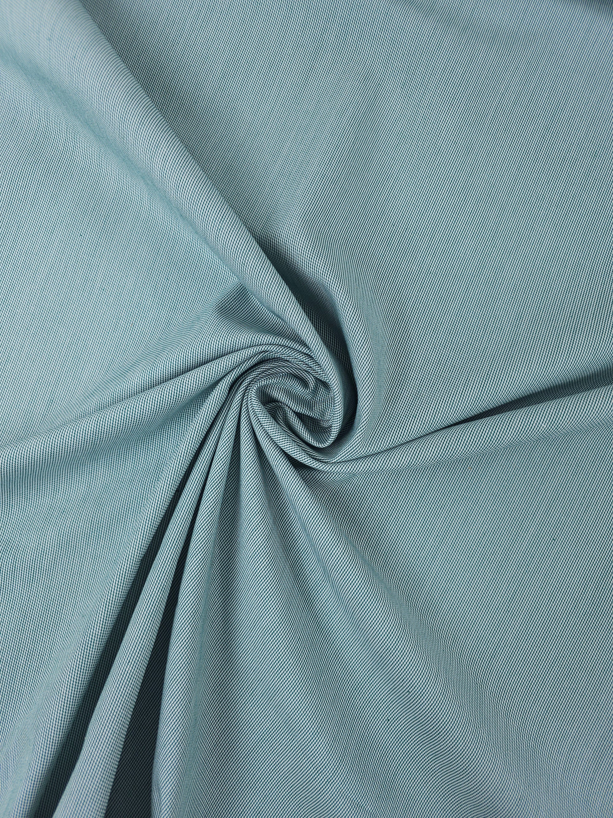Green/White Pinstripe Poly Cotton Suiting