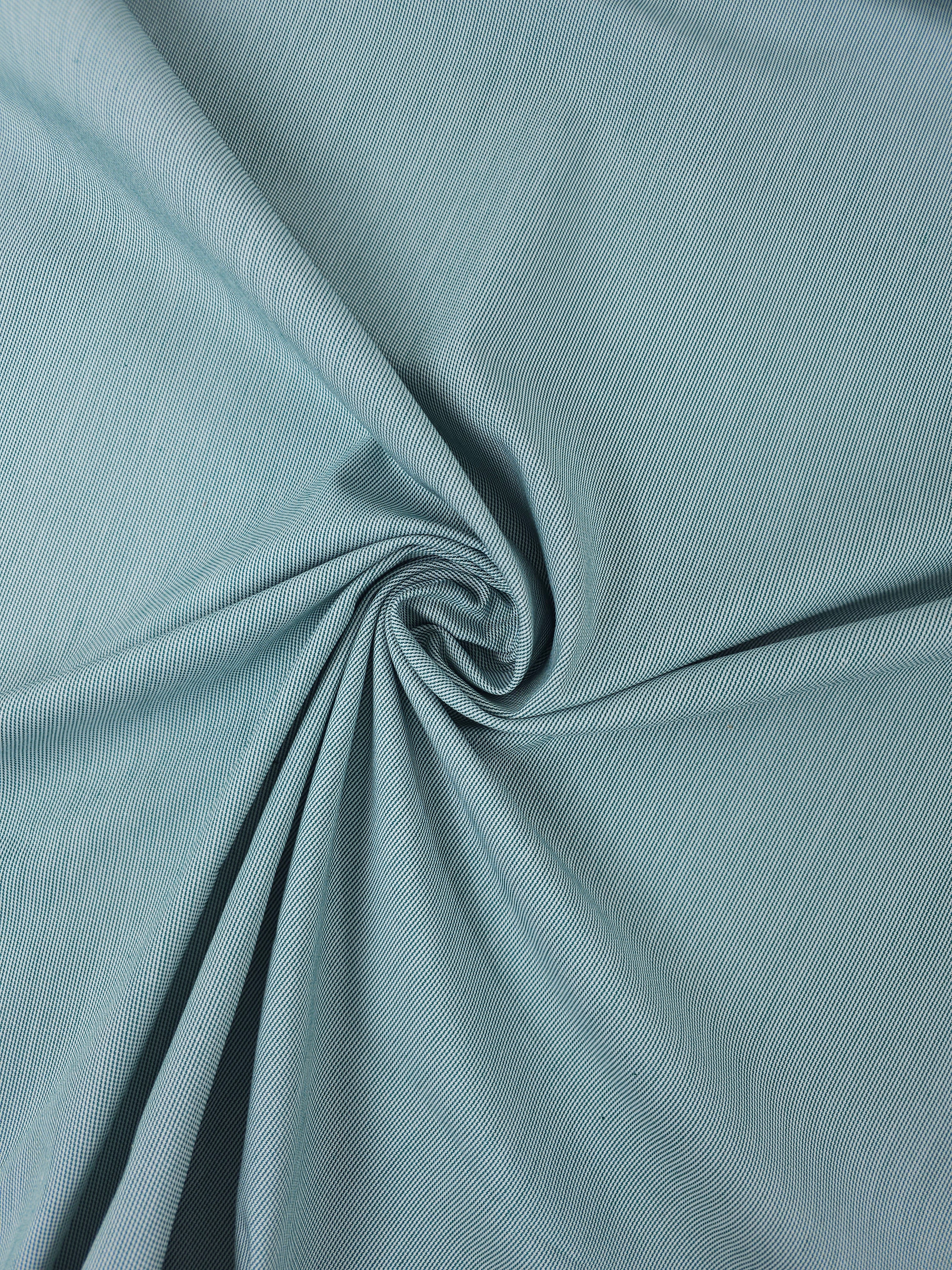 Green/White Pinstripe Poly Cotton Suiting