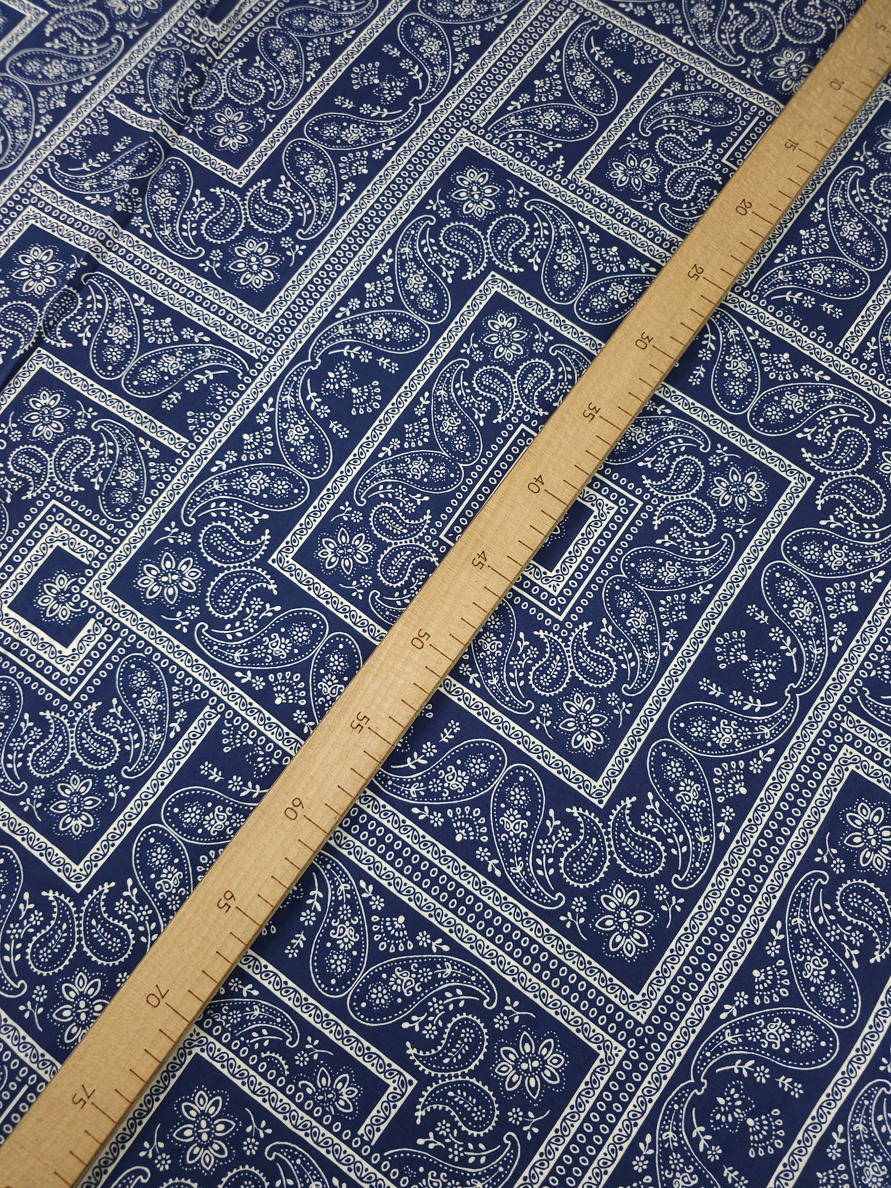 Navy/Ivory Bandana Square Viscose Challis