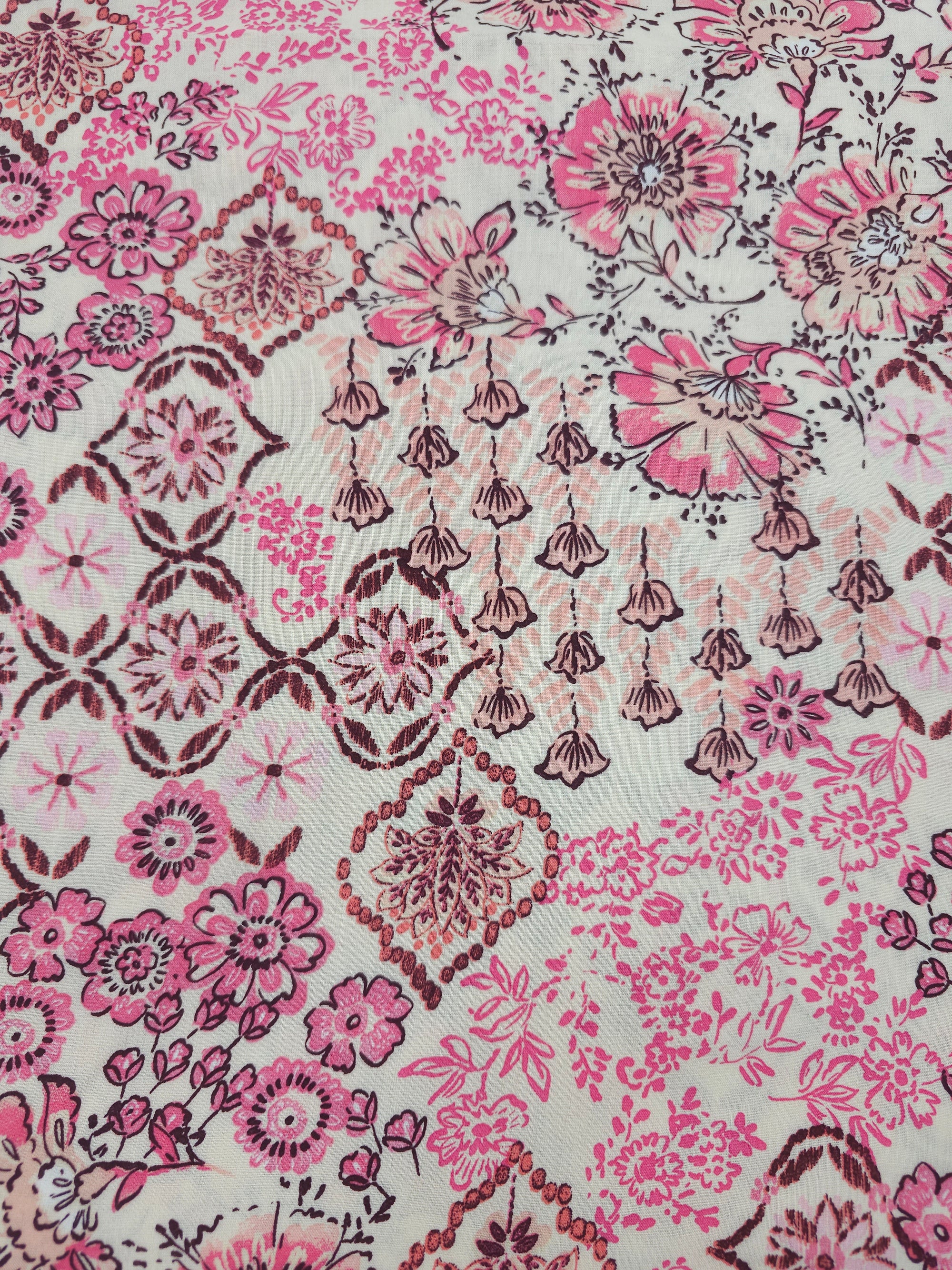 Pink design Viscose- 5.6m piece
