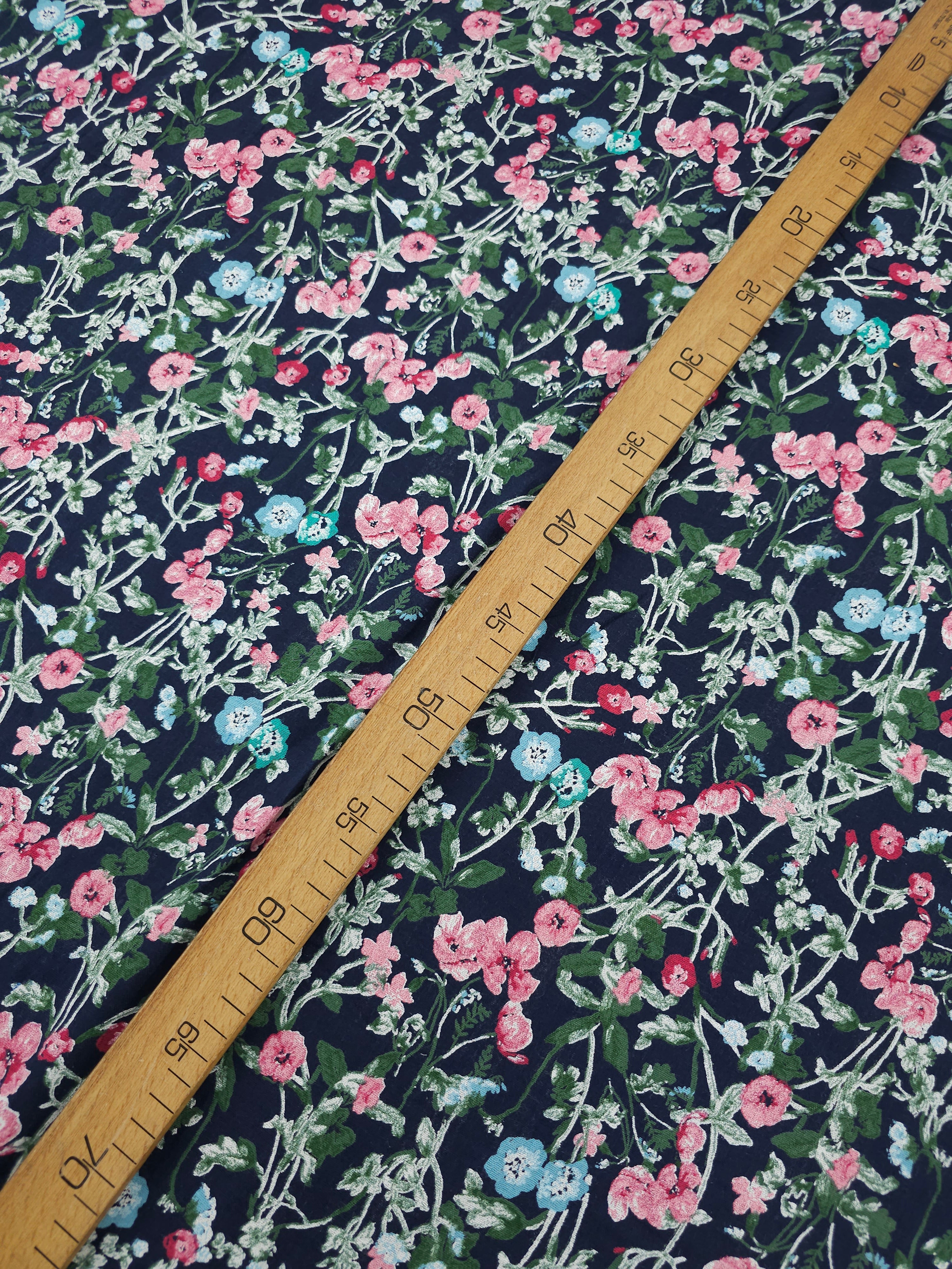 Midnight Twine Floral Double Gauze