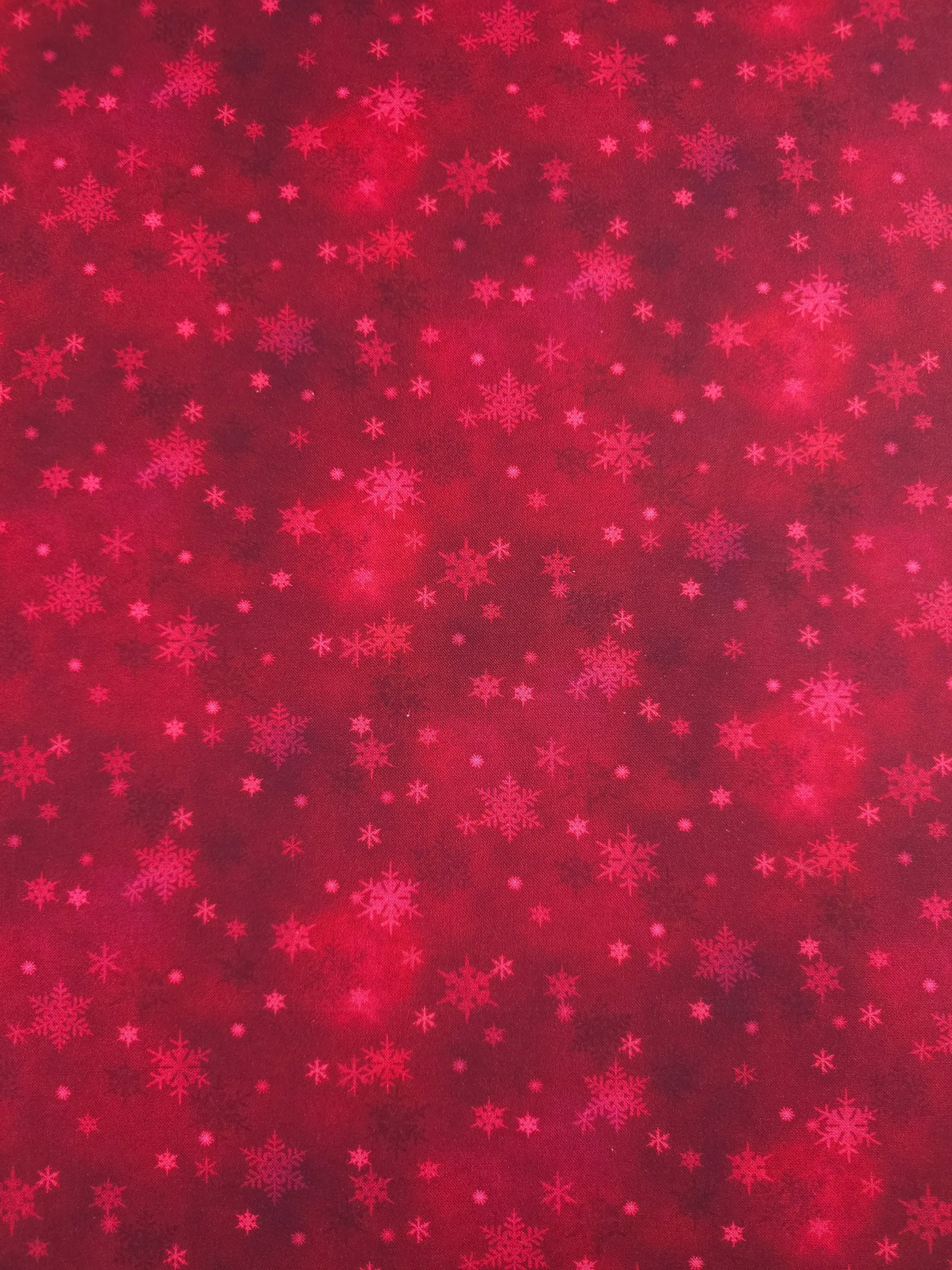 Red Snowflakes 100% Cotton