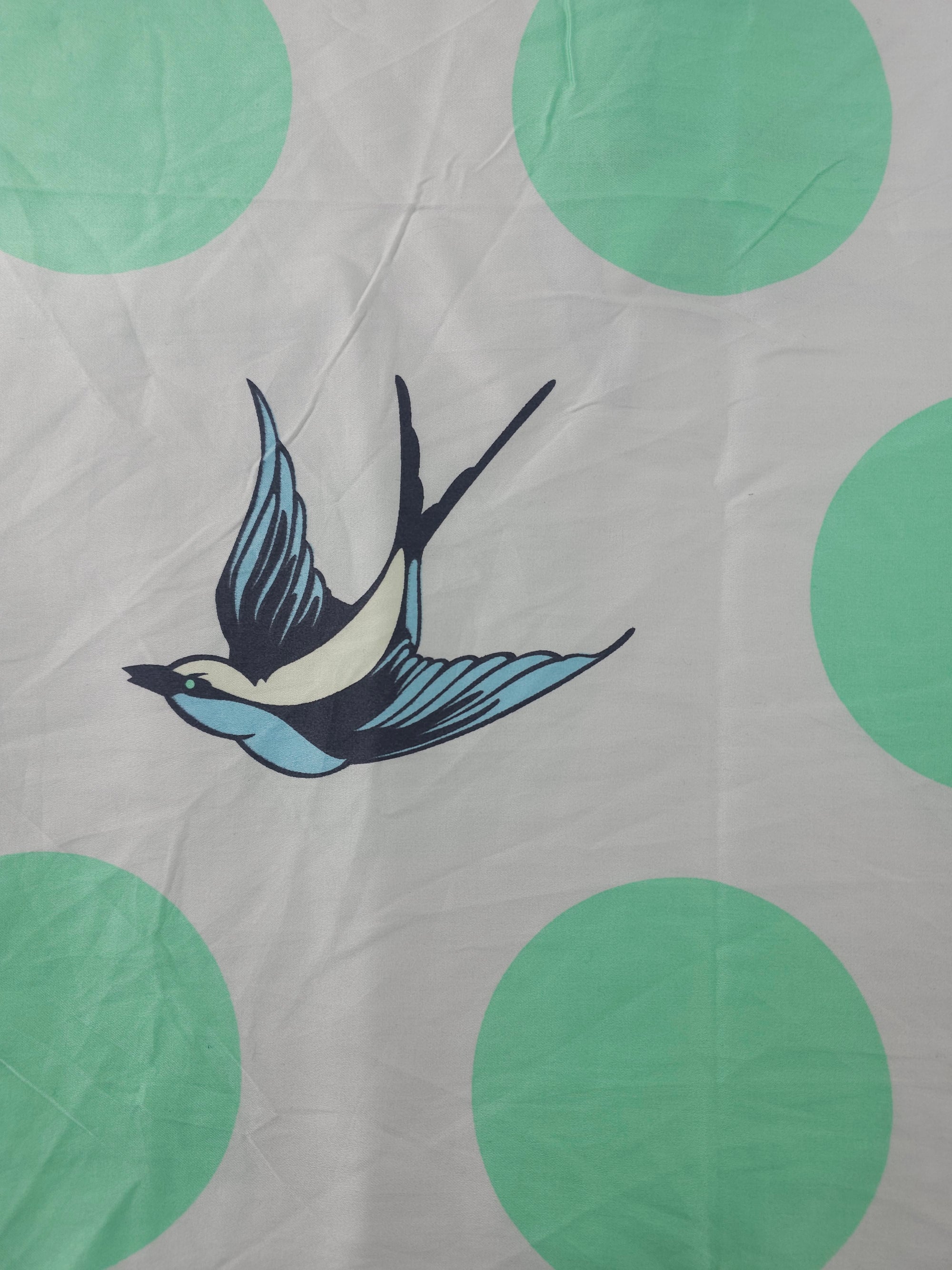 Mint birdspotting Cotton sateen- 1.2m piece