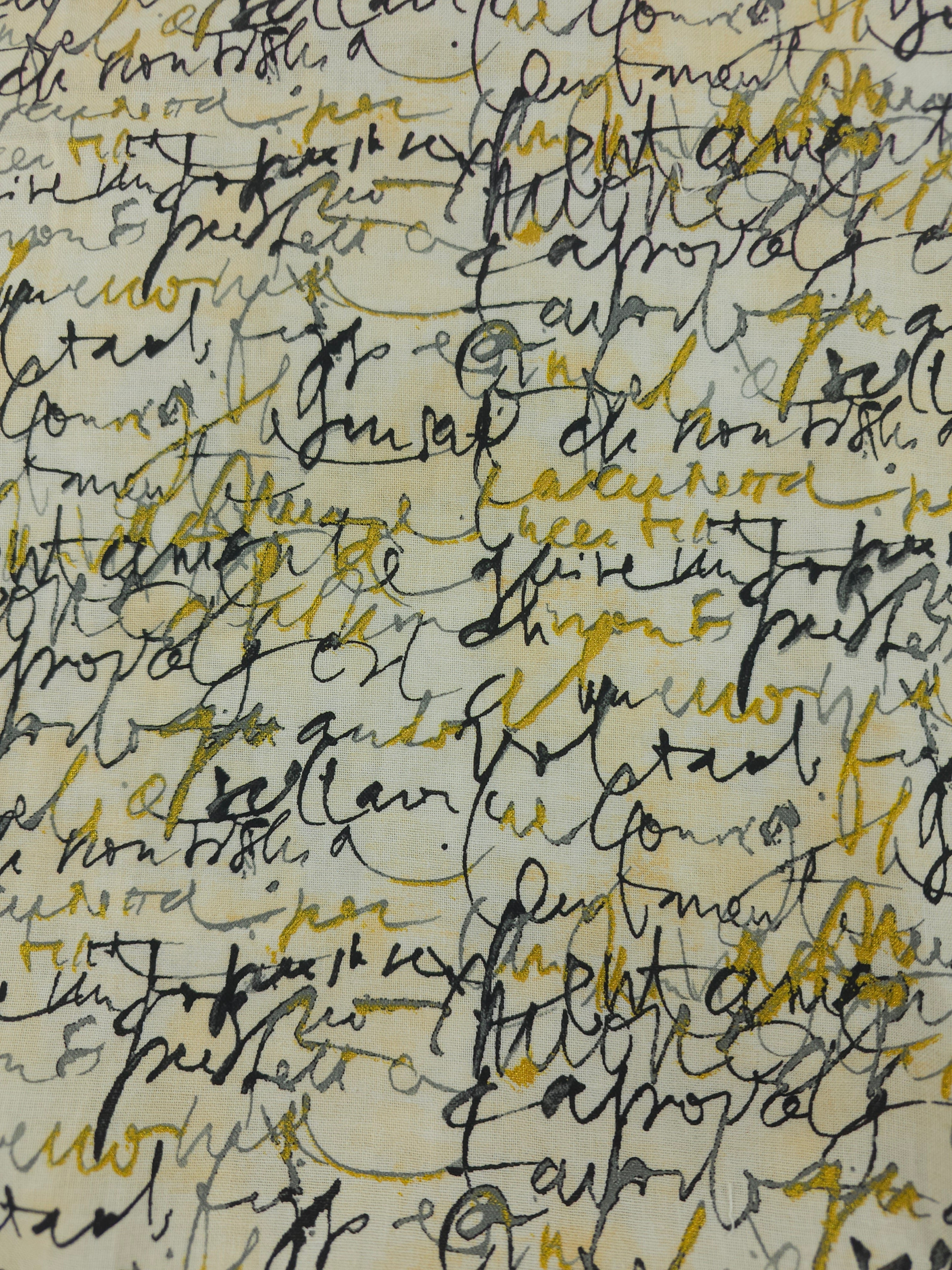 Golden writing Cotton- 1m piece
