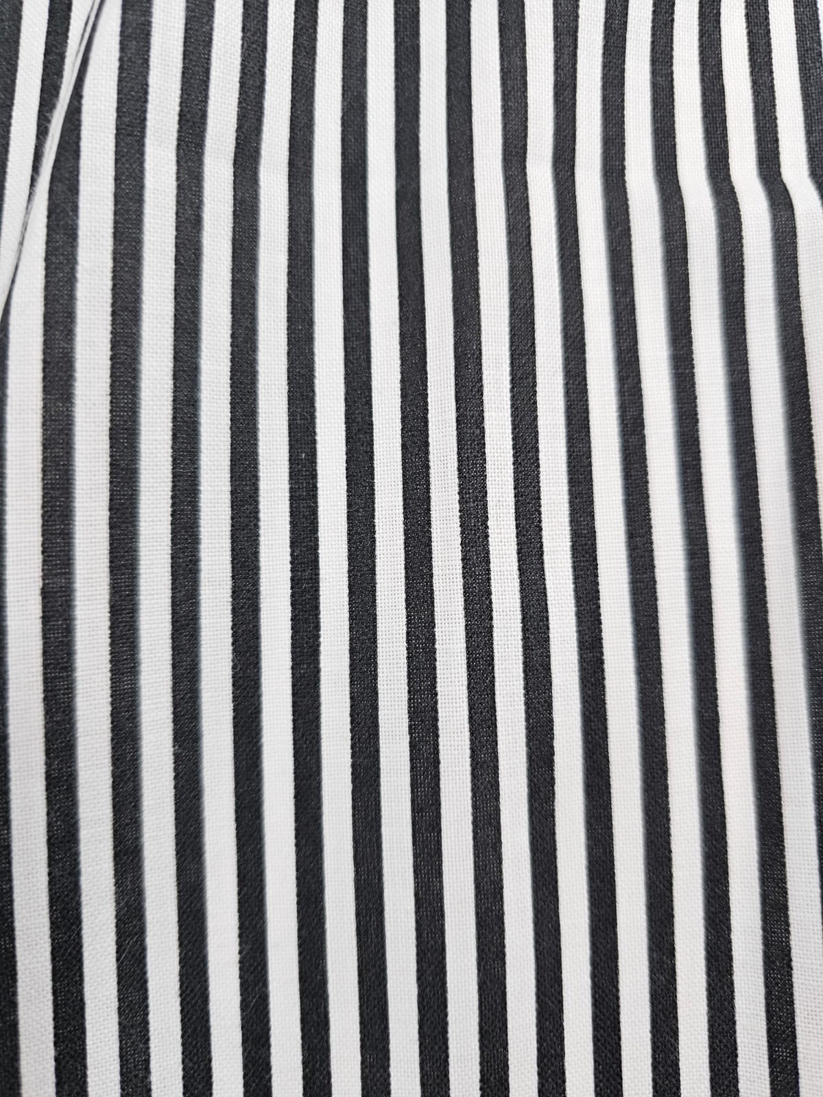 Black & White Striped Cotton (Defect)  - 4.5m Piece