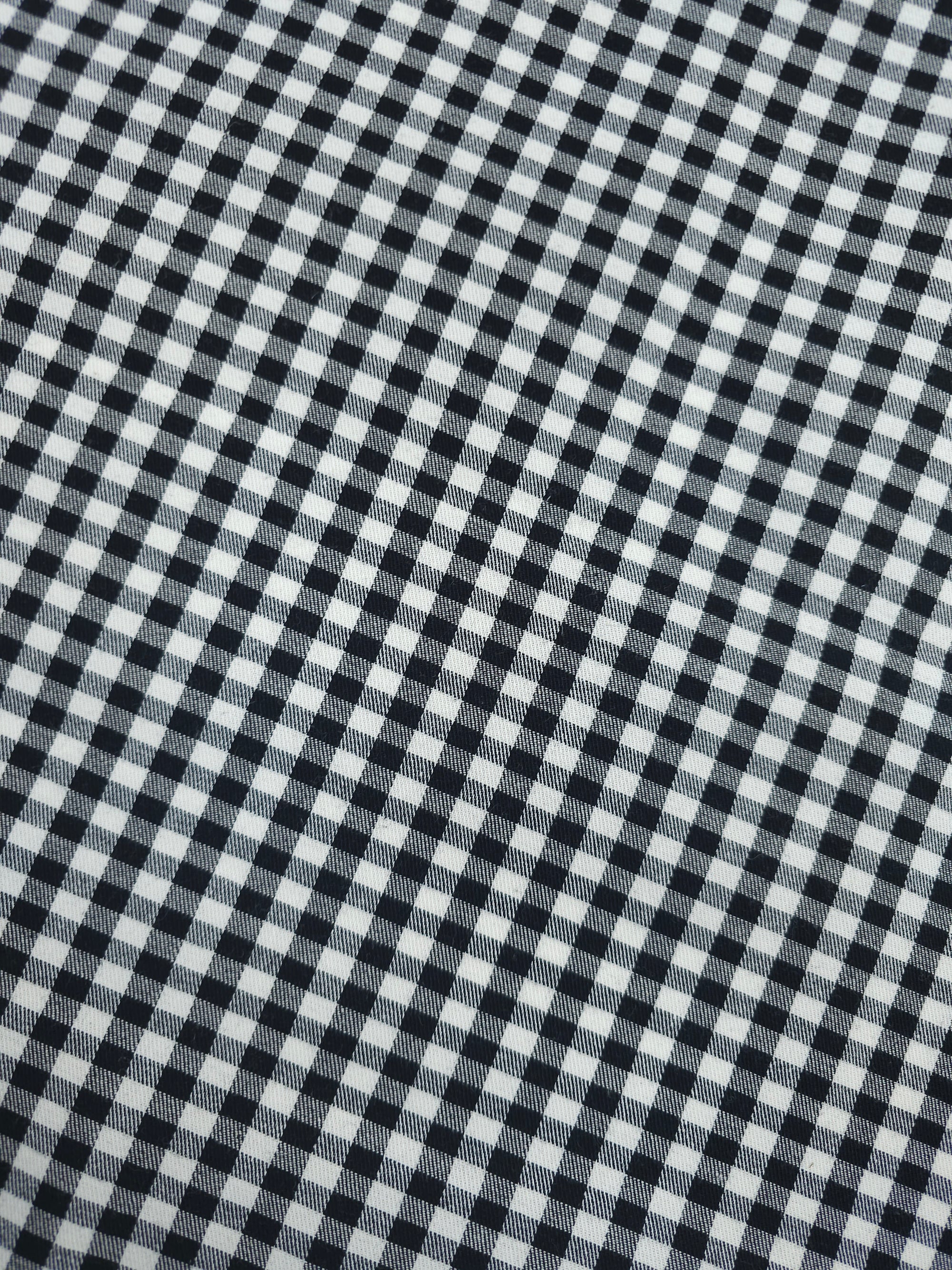 Black/White Gingham Denim
